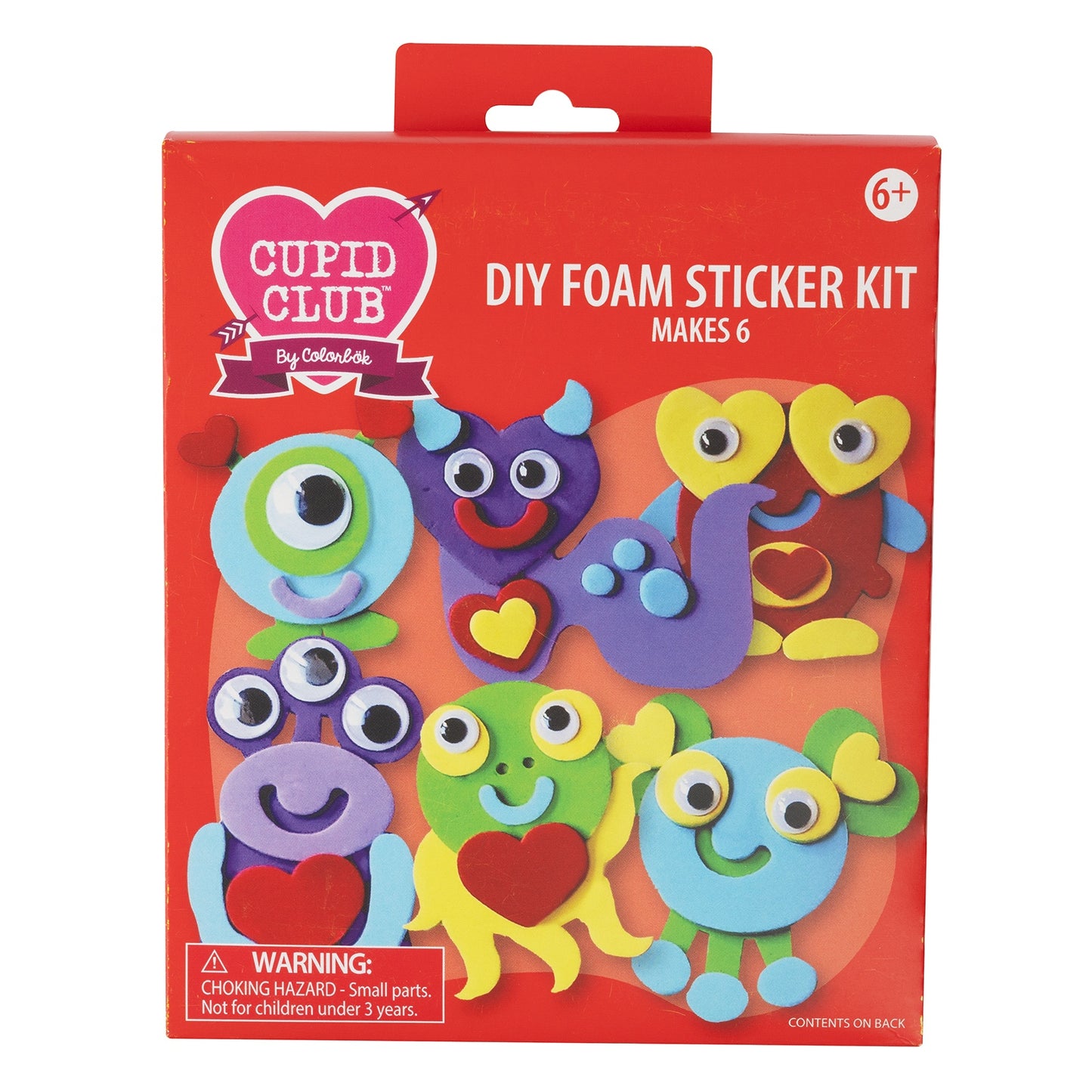 Colorbok Cupid Club DIY Foam Sticker Kit-Monsters, Makes 6