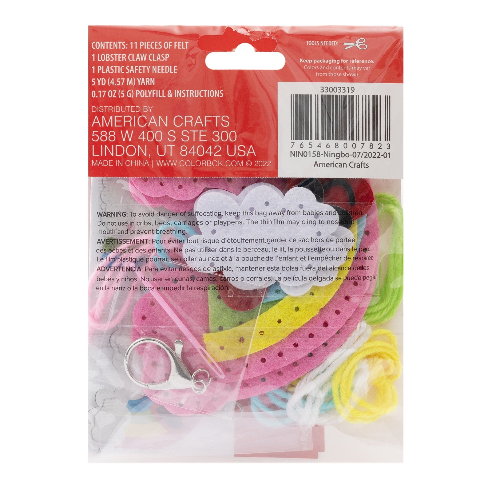 Colorbok Cupid Club Sew Cute Bag Charm-Rainbow – American Crafts