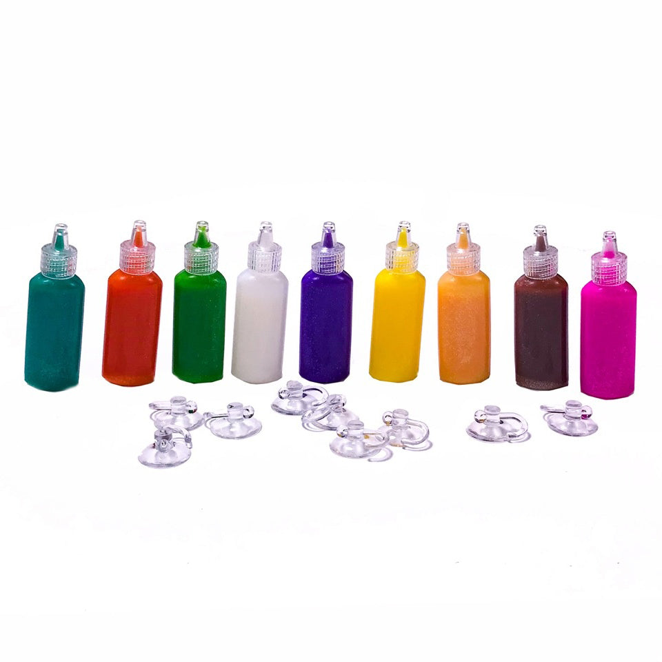 AC Kids Crafts Suncatchers Window Glitter Art Kit - Makes 12