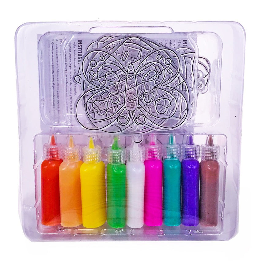 AC Kids Crafts Suncatchers Window Glitter Art Kit - Makes 12