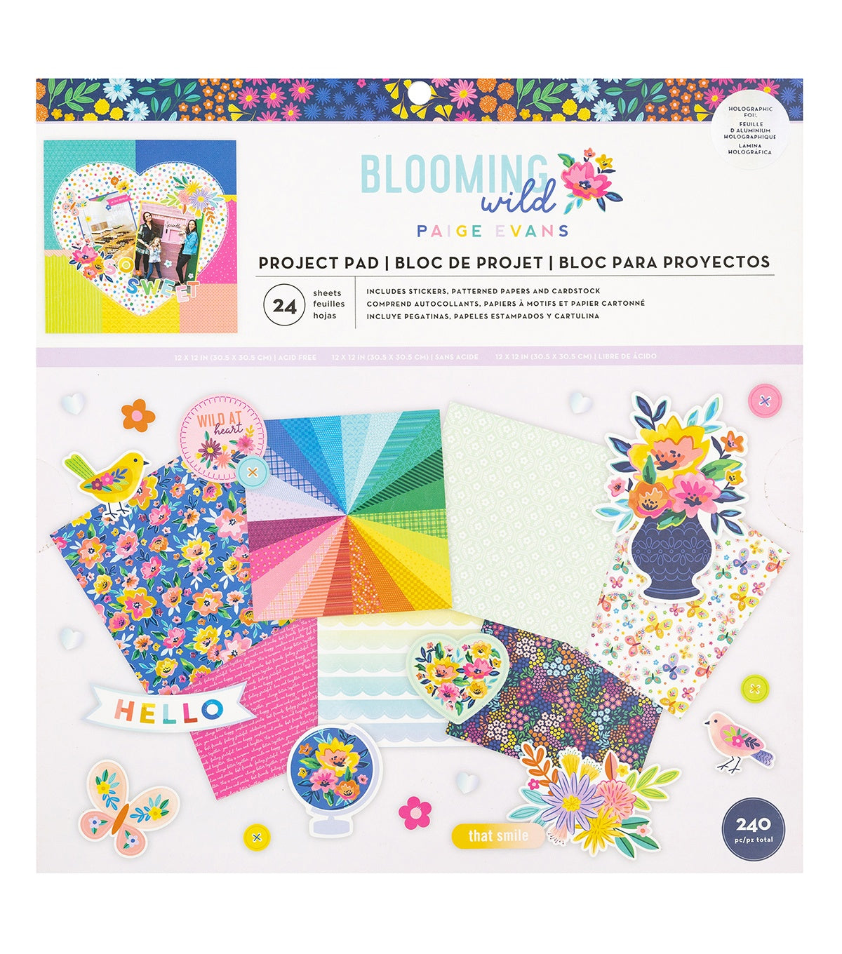 Paige Evans Blooming Wild Project Pad 12"X12"-240 Pieces