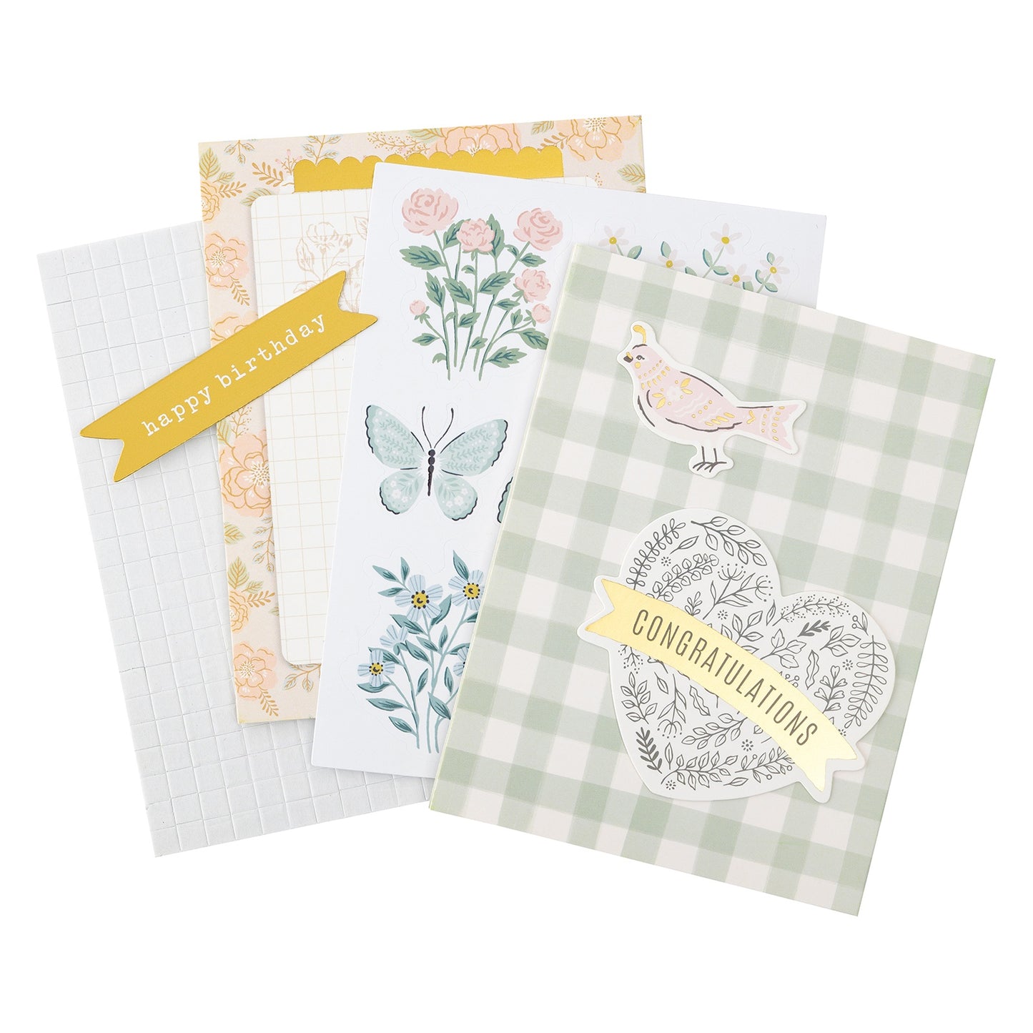 Maggie Holmes Gingham Garden Card Kit-Makes 20 Cards