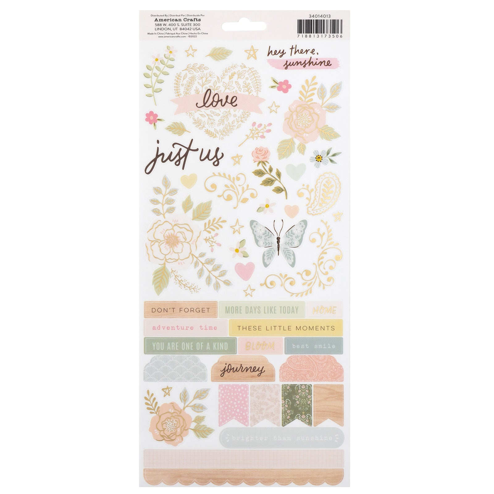 Gingham Garden Cardstock Stickers 6"X12" 91/Pkg-Accents & Phrases