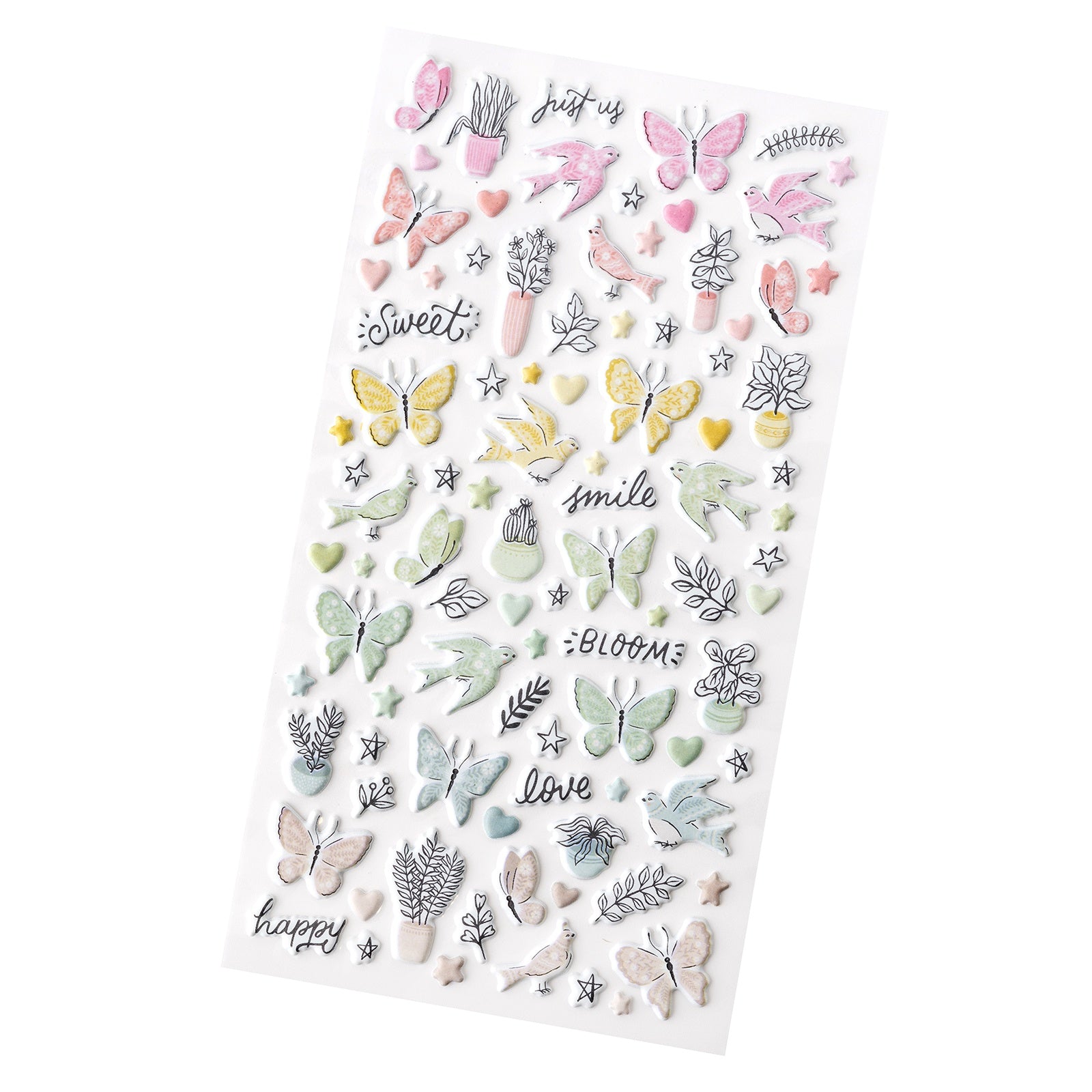 Gingham Garden Puffy Stickers 94 Pack