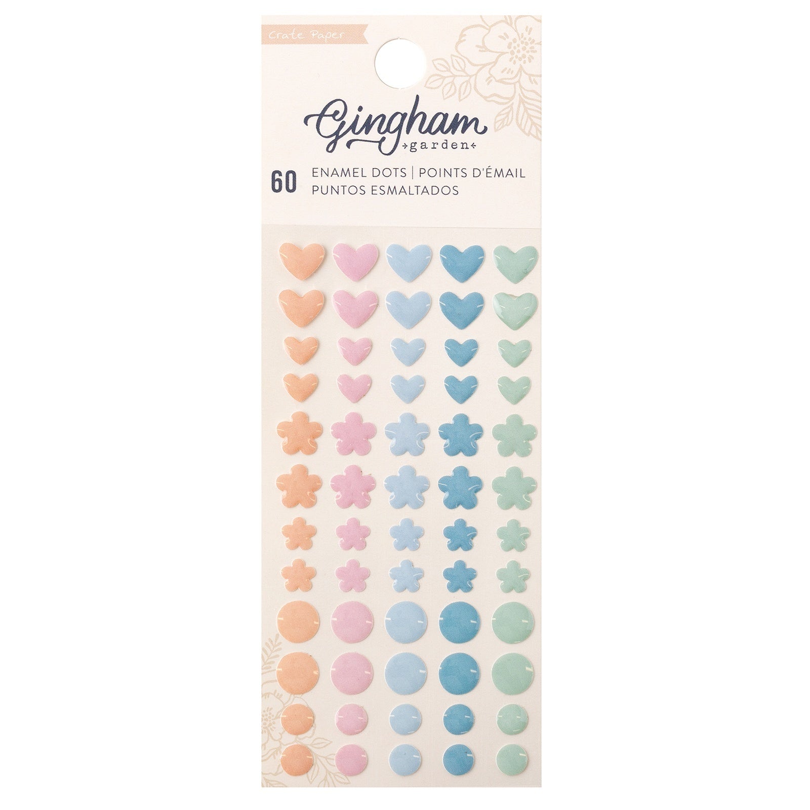 Gingham Garden Enamel Dots 60 Pack