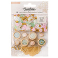 Load image into Gallery viewer, Gingham Garden Embellishment Buttons 20/Pkg-W/Gold Foil
