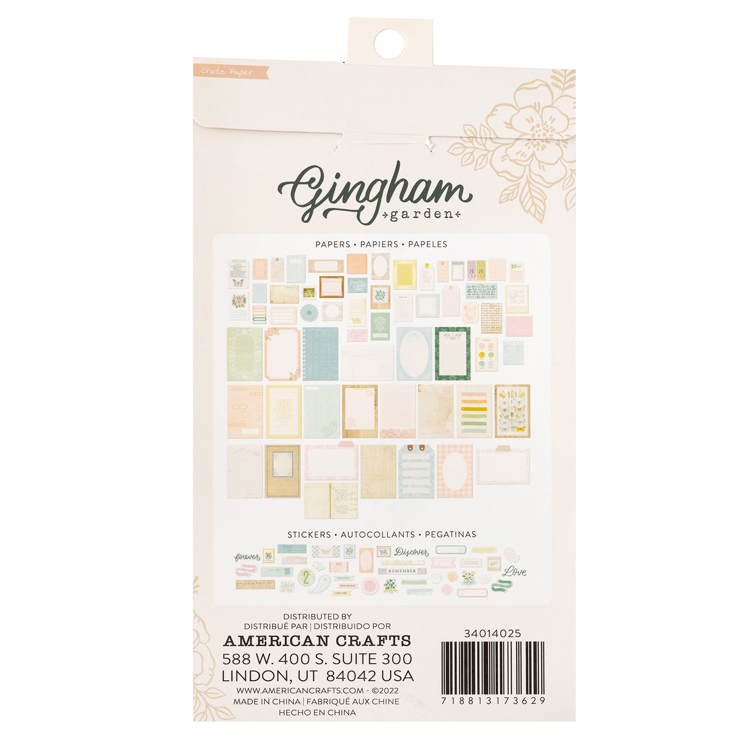 Gingham Garden Paperie Pack 200/Pkg-Paper Pieces & Washi Stickers