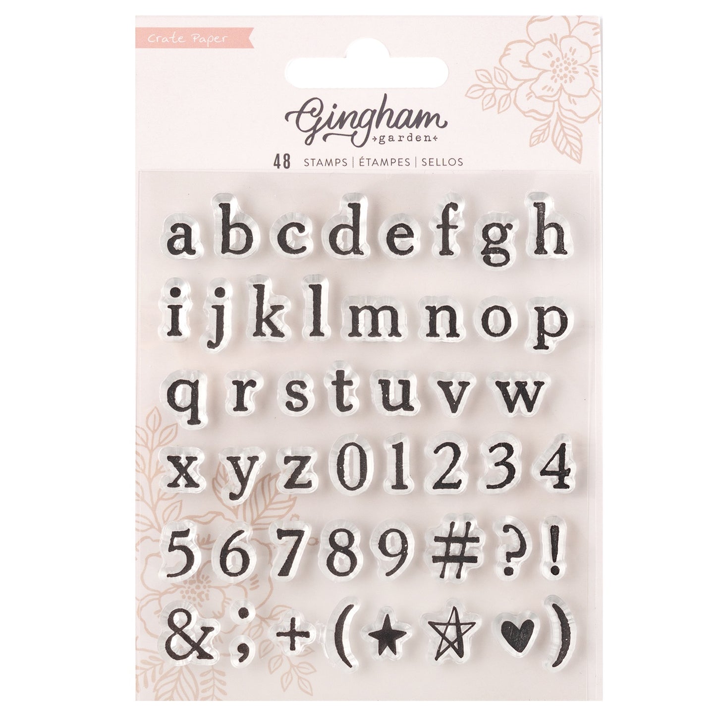 Crate Paper Gingham Garden Alpha Clear Stamps-48/Pkg