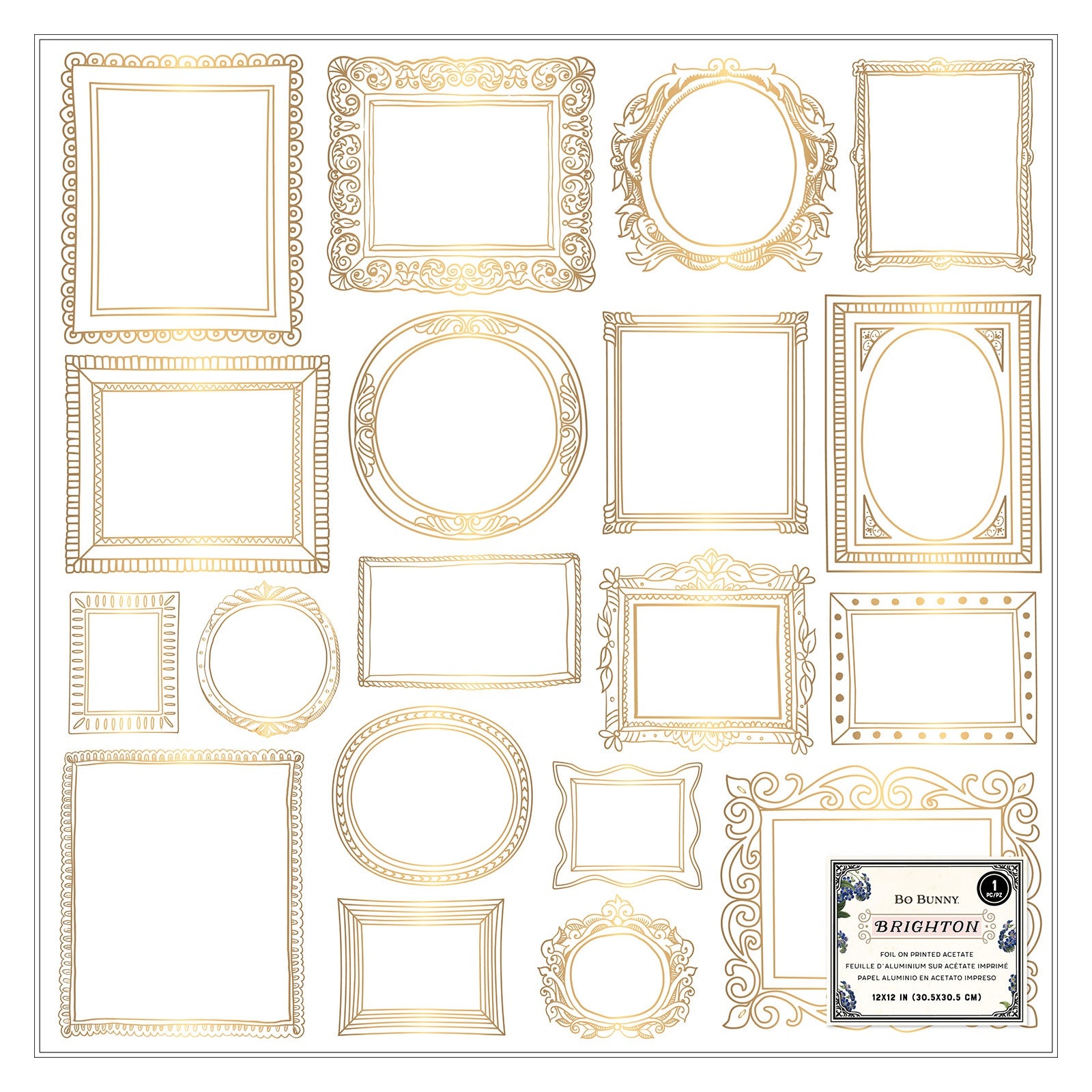BoBunny Brighton Printed Acetate 12x12" Specialty Paper Pack