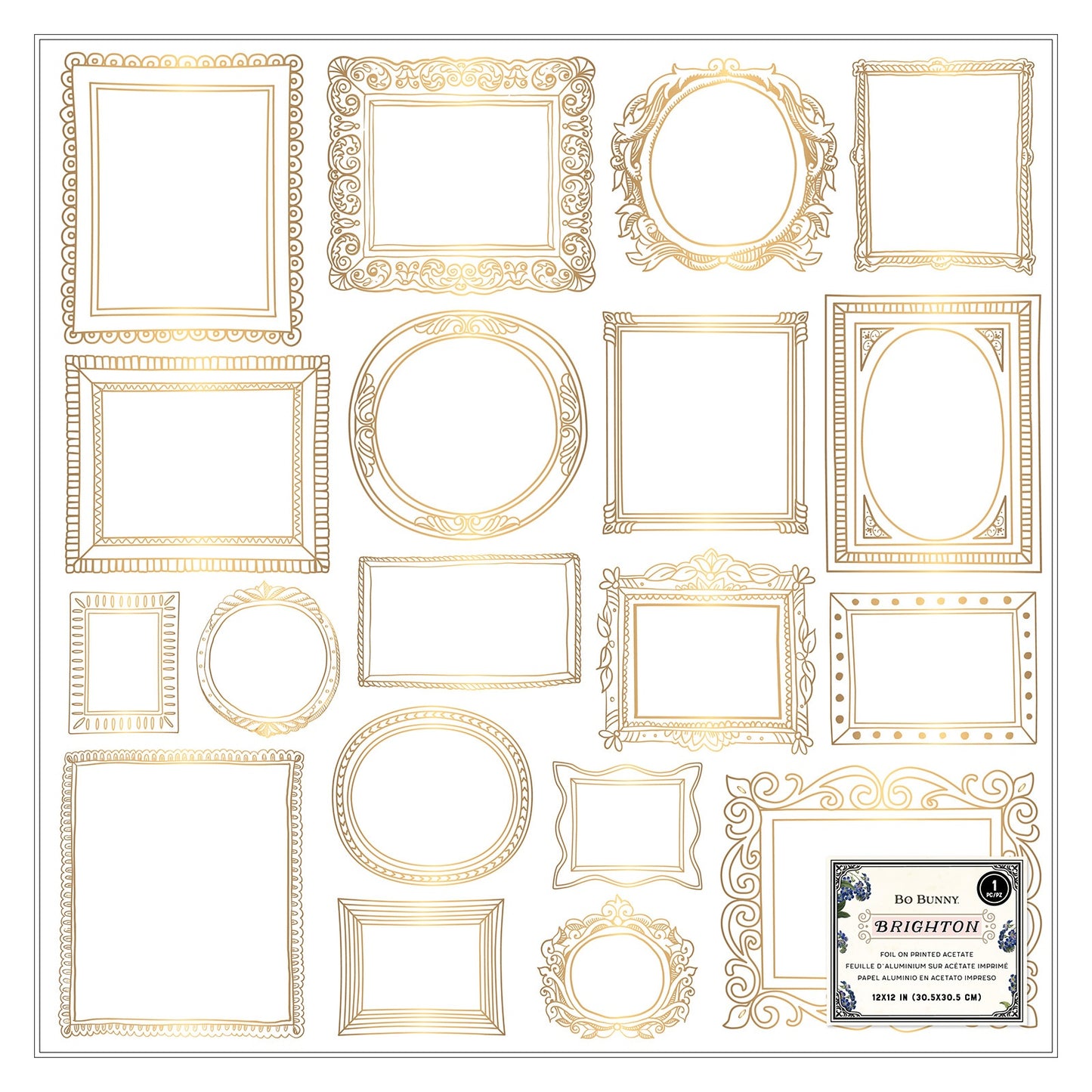 Brighton Specialty Paper 12"X12"-Acetate W/Gold Foil