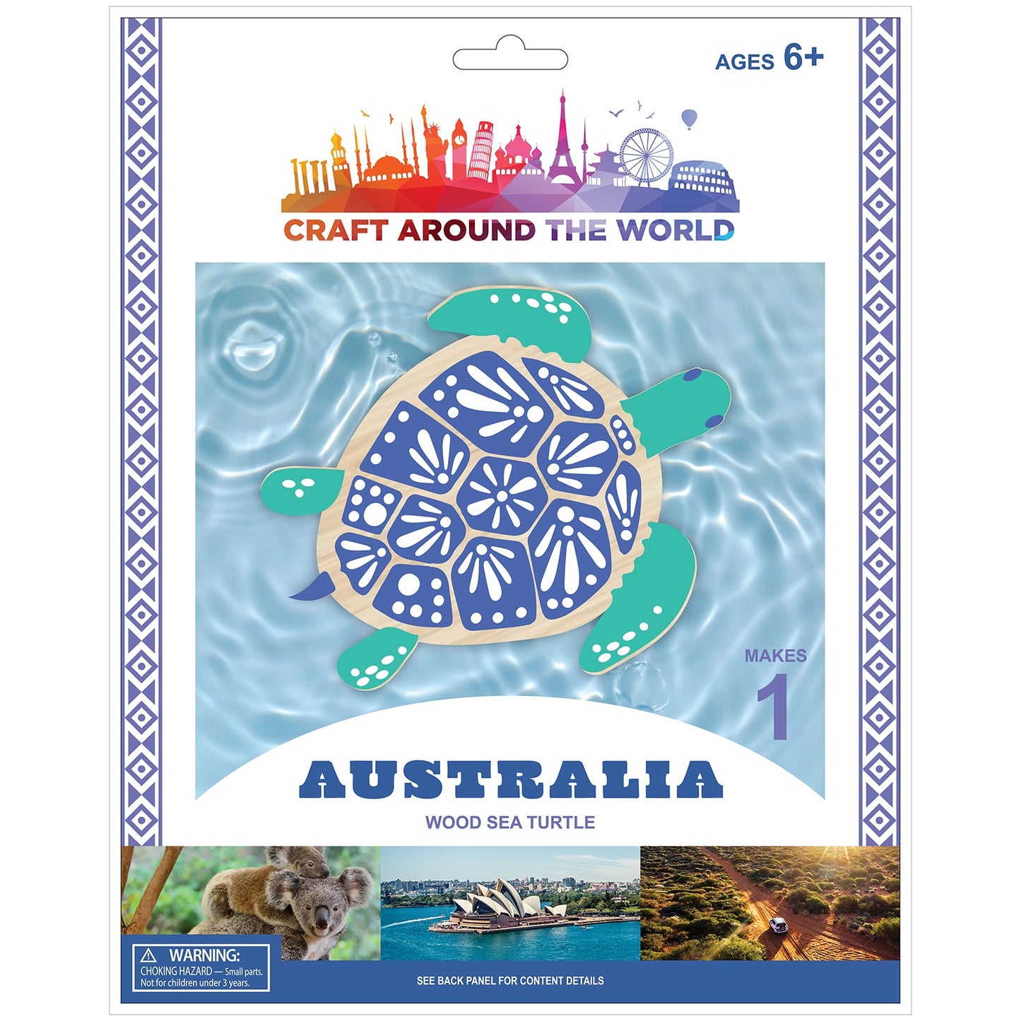 Craft Around The World Australian Wood Sea Turtle-Makes 1