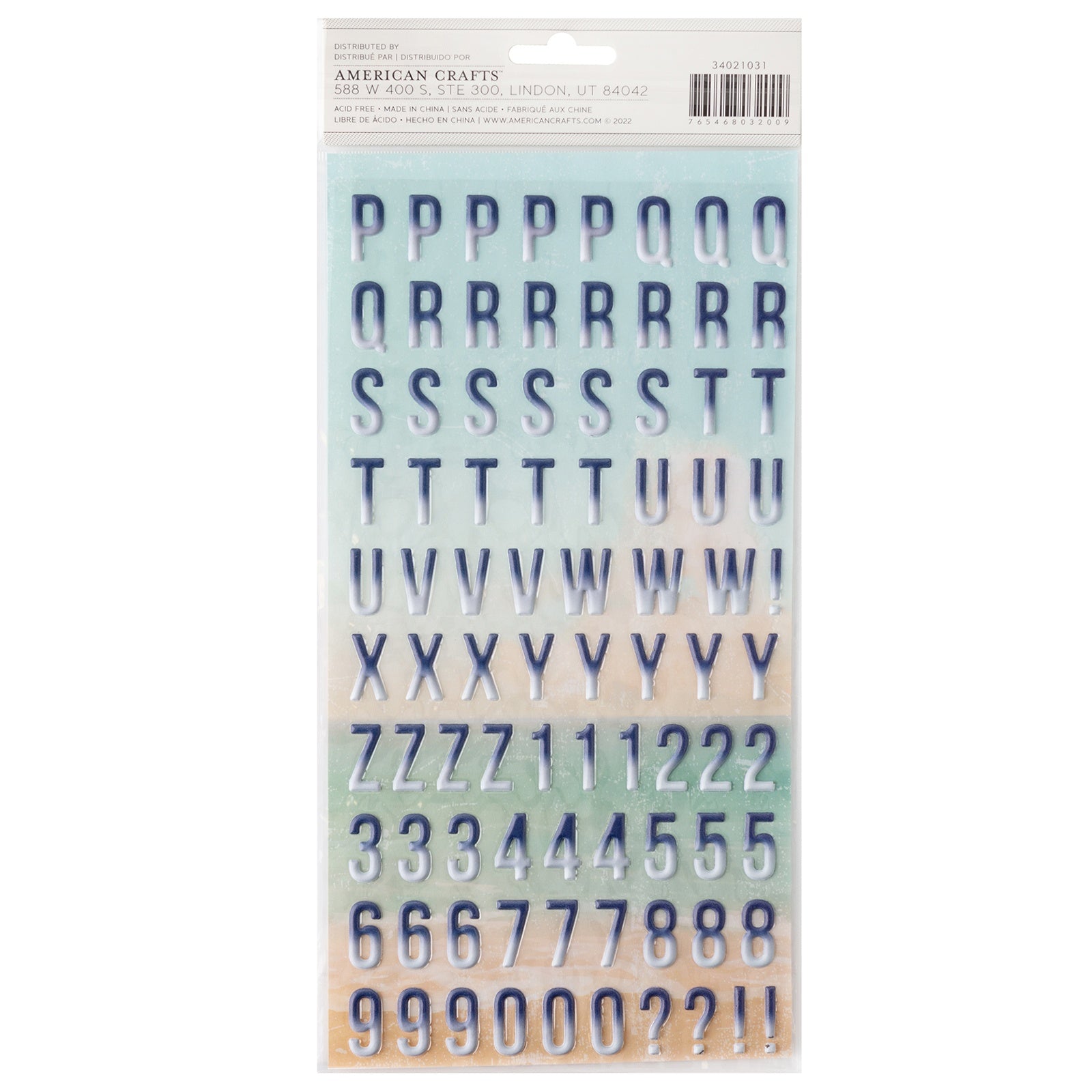 Heidi Swapp Set Sail Thickers Stickers 169/Pkg-Alphabet