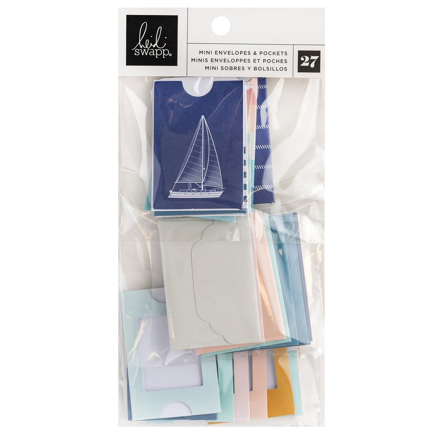 Heidi Swapp Set Sail Mini Envelopes & Pockets-27/Pkg