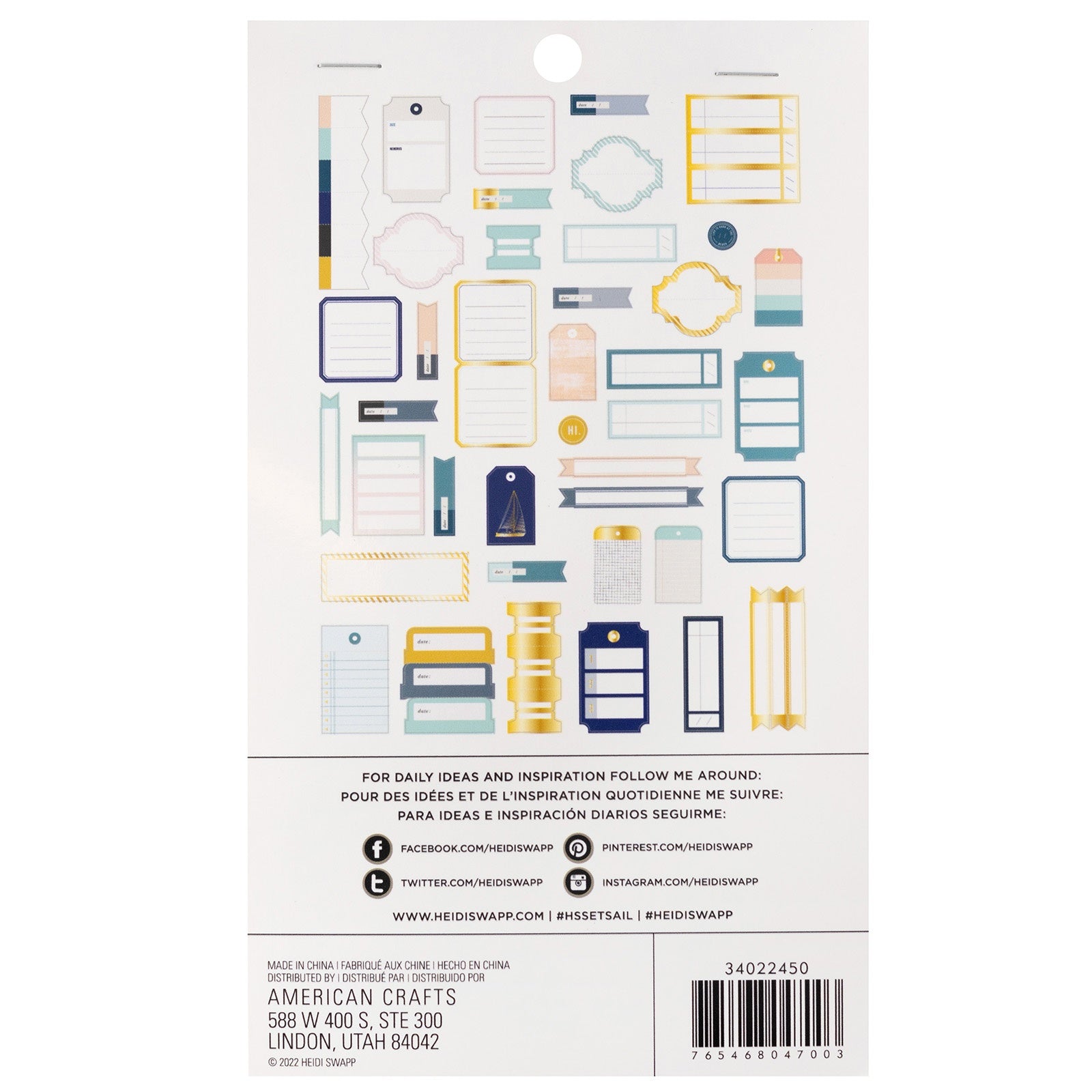 Heidi Swapp Set Sail Journaling Ephemera Die-Cuts-40 Pack