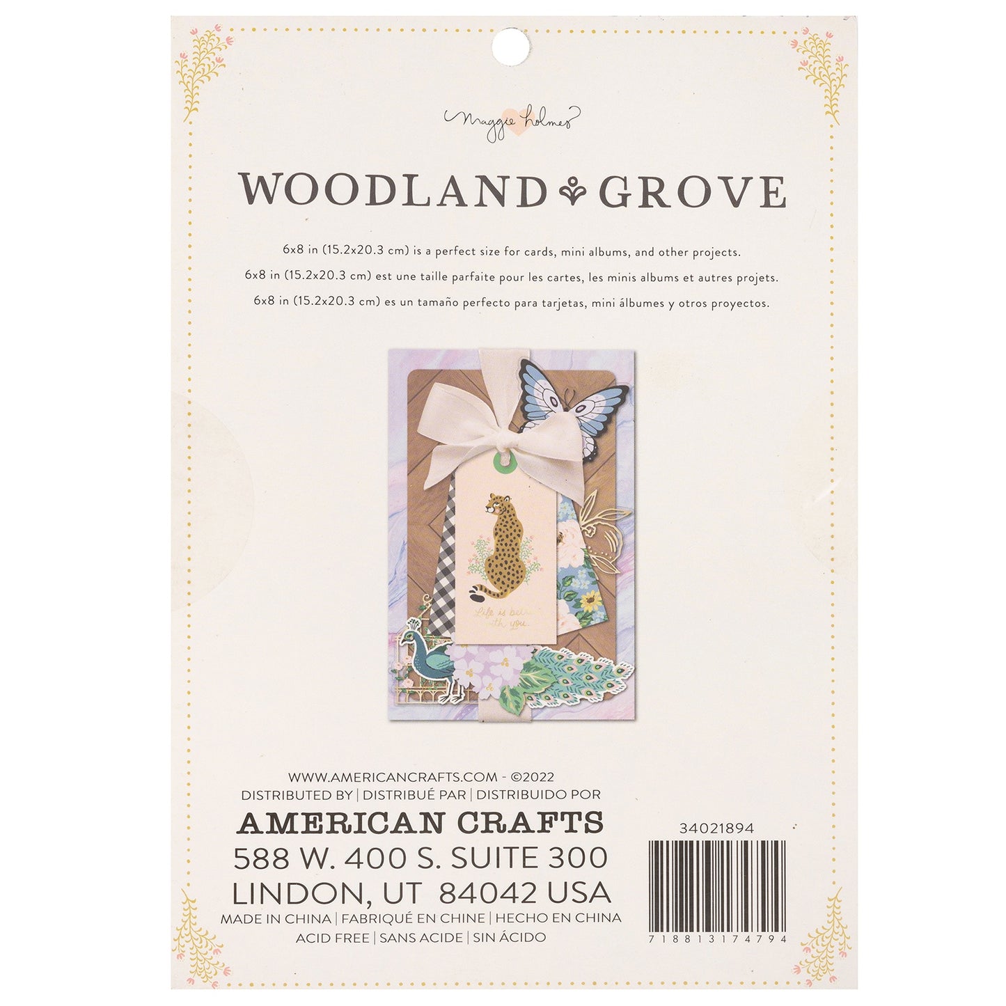 American Crafts Single-Sided Paper Pad 6"X8" 36/Pkg-Maggie Holmes Woodland Grove