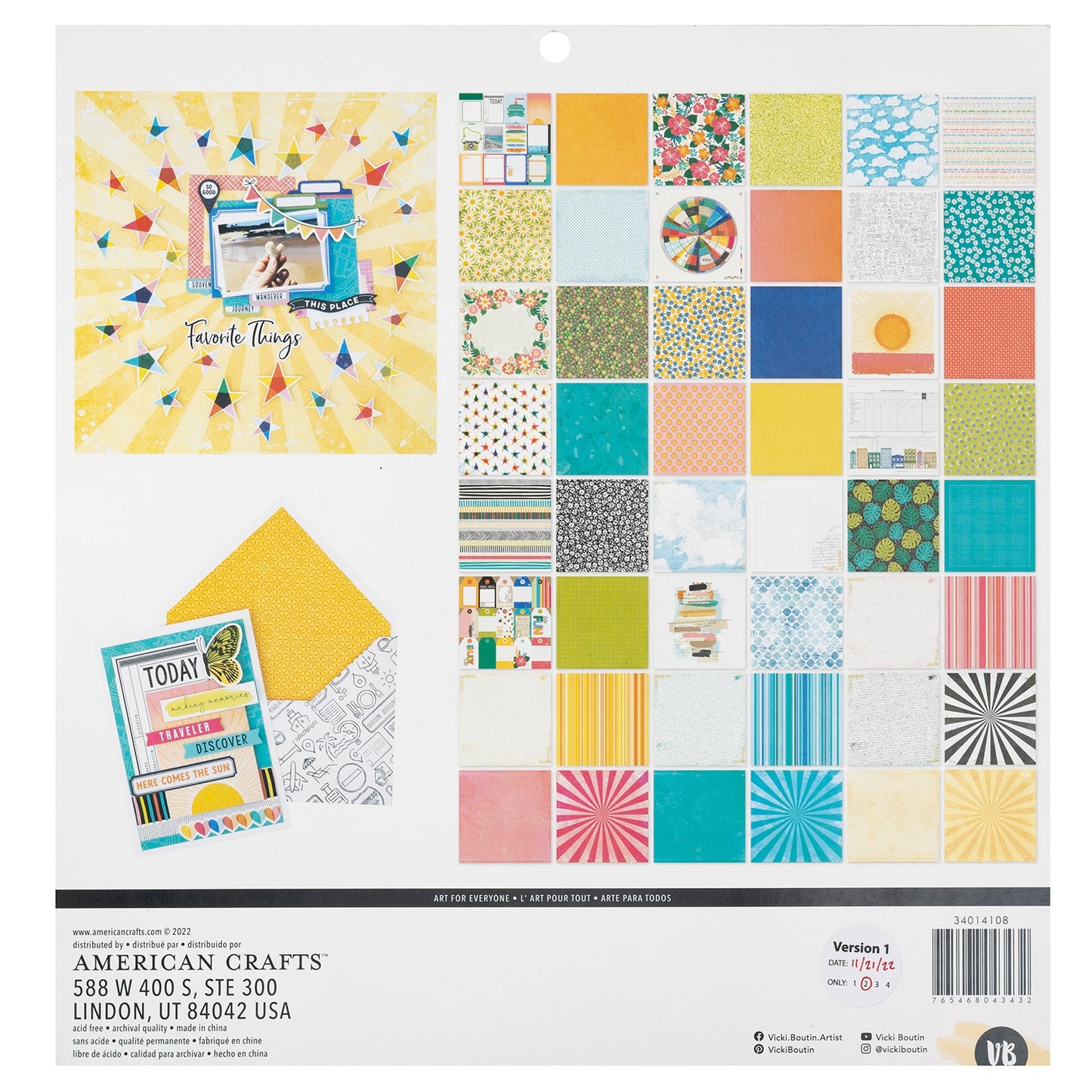 American Crafts Double-Sided Paper Pad 12"X12" 48/Pkg-Vicki Boutin Where To Next