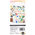 Back of packaging for American Crafts Vicki Boutin Where to Next Ephemera Icon Die Cut Shapes - 50 Piece