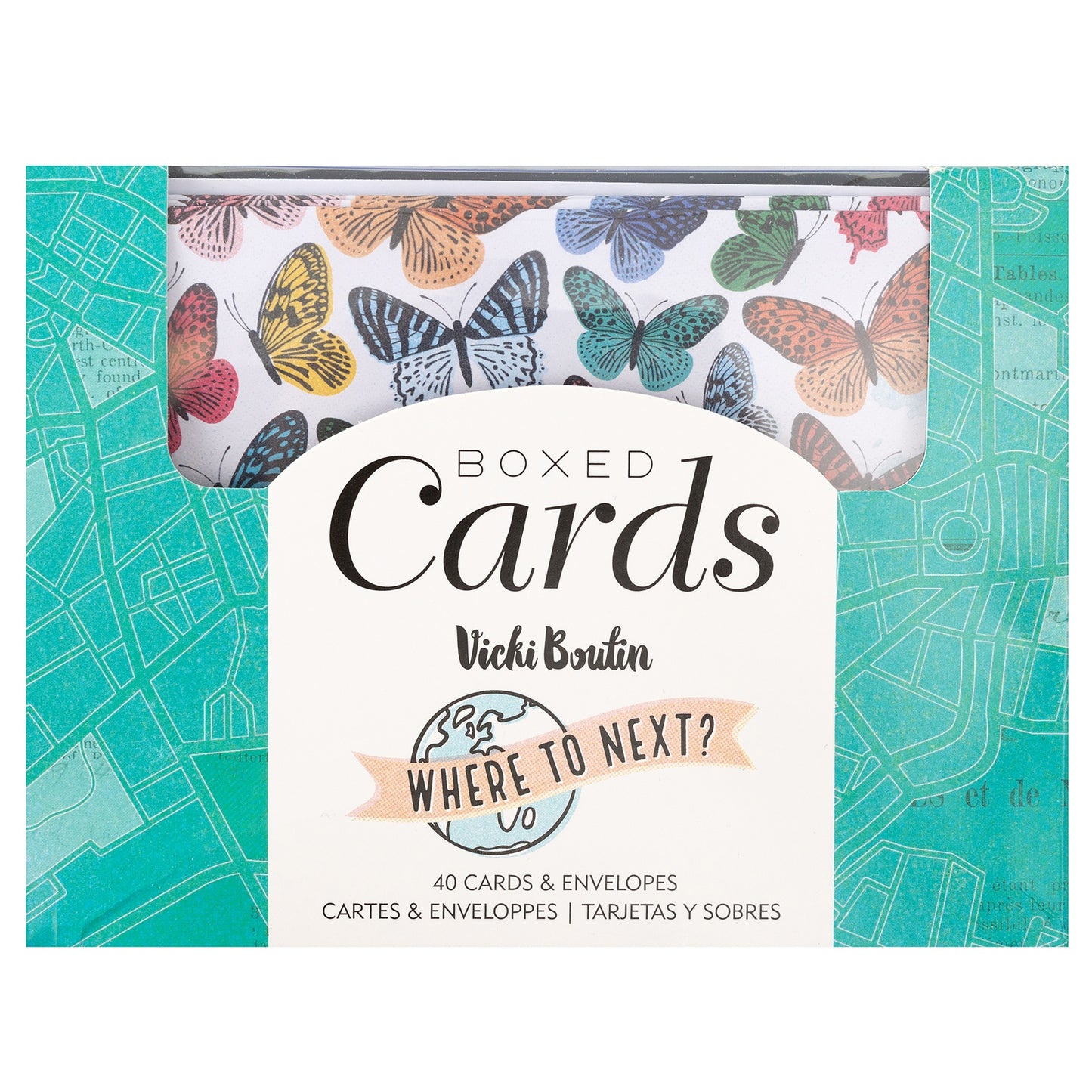 American Crafts A2 Cards W/Envelopes (4.375"X5.75") 40/Box-Vicki Boutin Where To Next