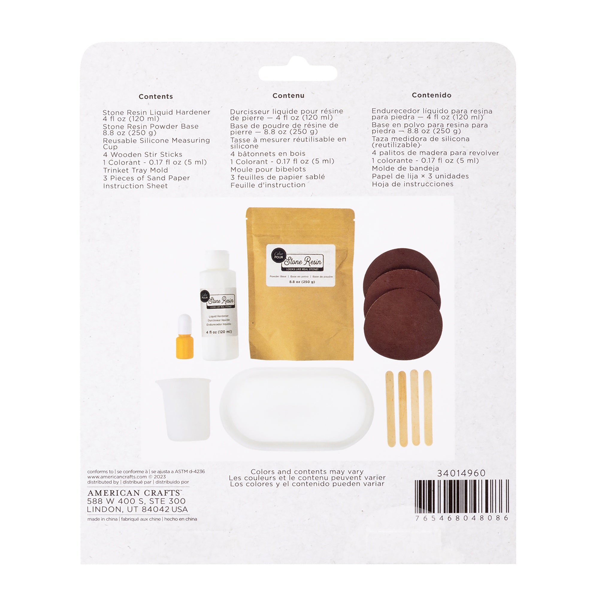 American Crafts Color Pour Stone Resin Coaster Trinket Tray Starter Kit