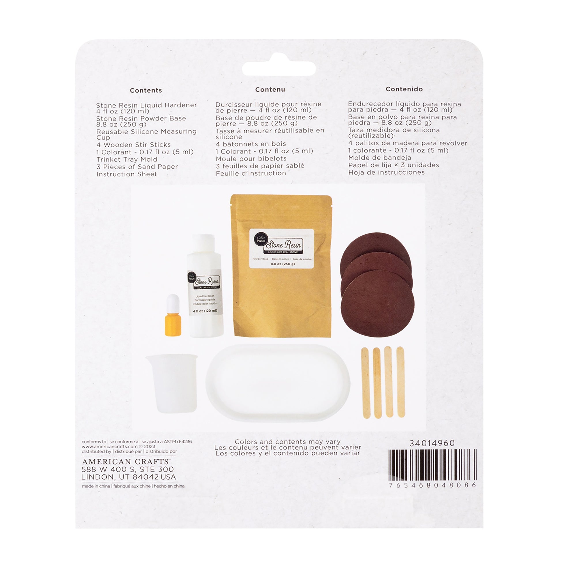 AC Color Pour Stone Resin Coaster Trinket Tray Starter Kit
