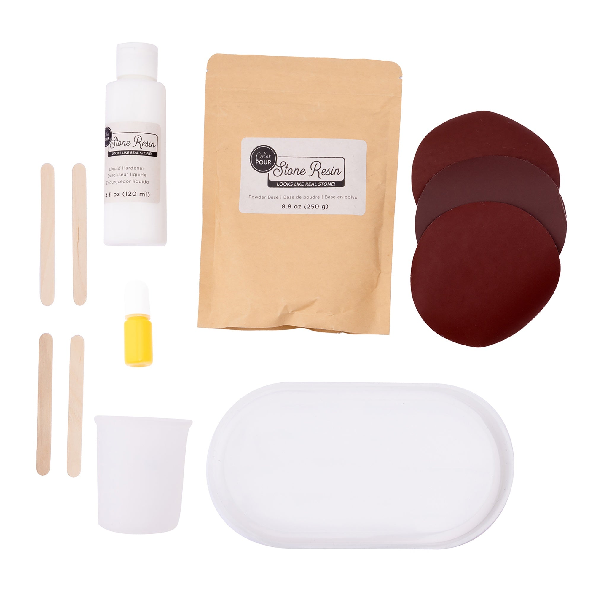 American Crafts Color Pour Stone Resin Coaster Trinket Tray Starter Kit