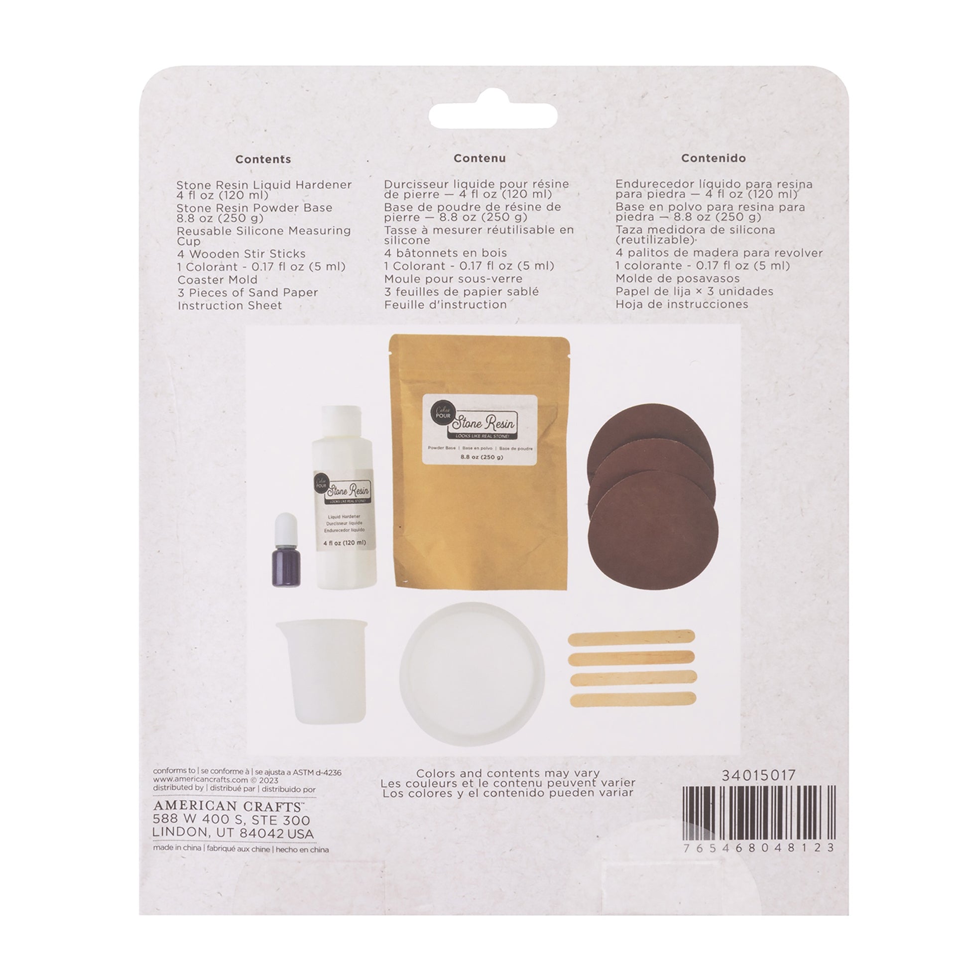 AC Color Pour Round Stone Resin Coaster Kit