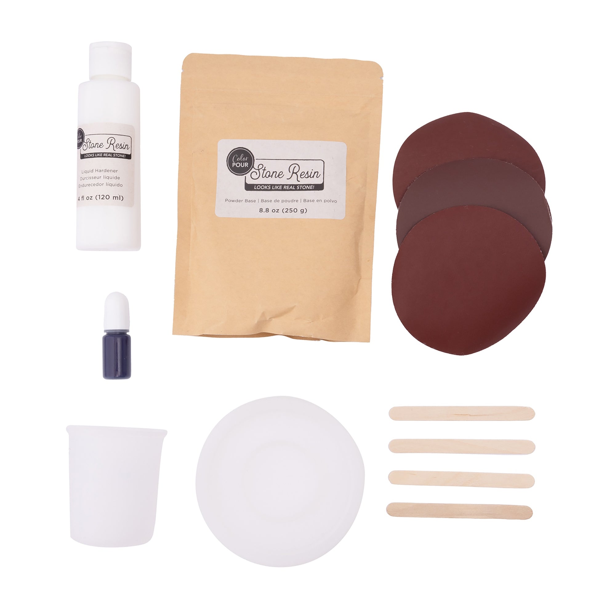 AC Color Pour Round Stone Resin Coaster Kit