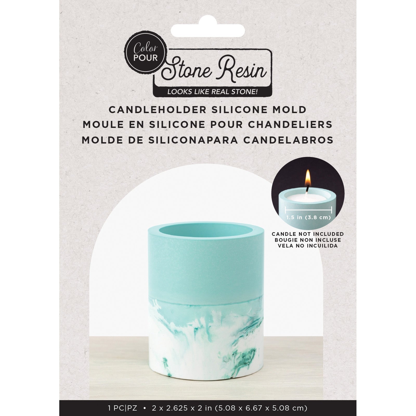 American Crafts Color Pour Stone Resin Silicone Mold - Candle Holder