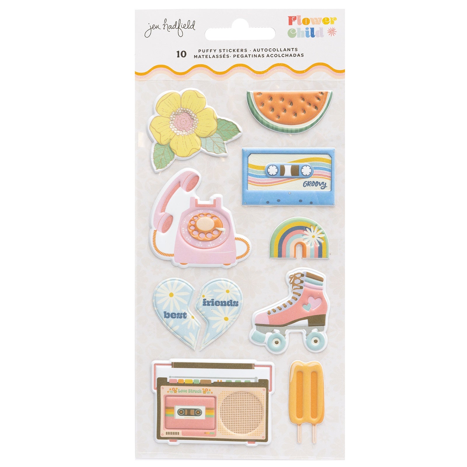 Jen Hadfield Flower Child Puffy Stickers 11/Pkg