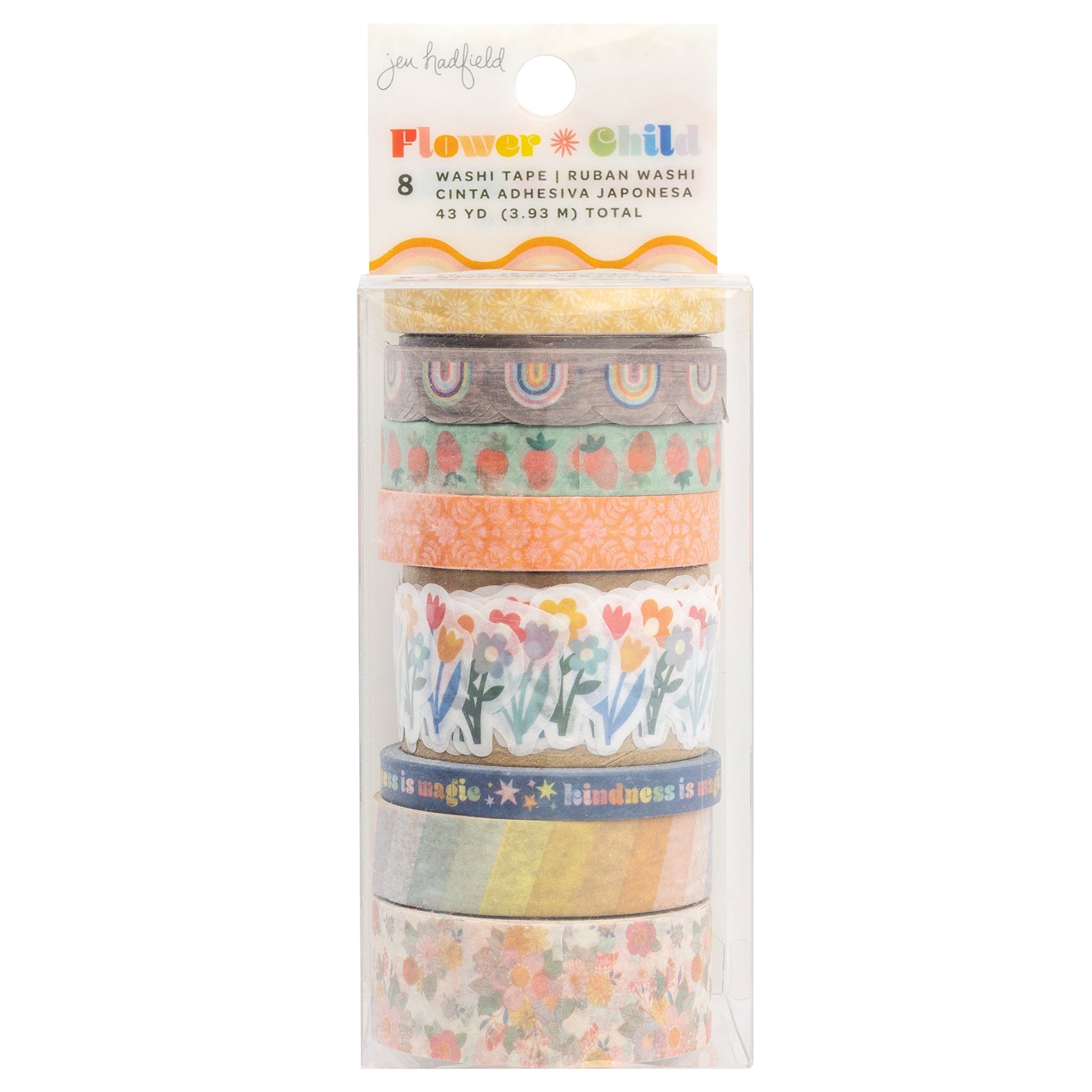 Jen Hadfield Flower Child Die-Cut Washi Tape, 8 Pack