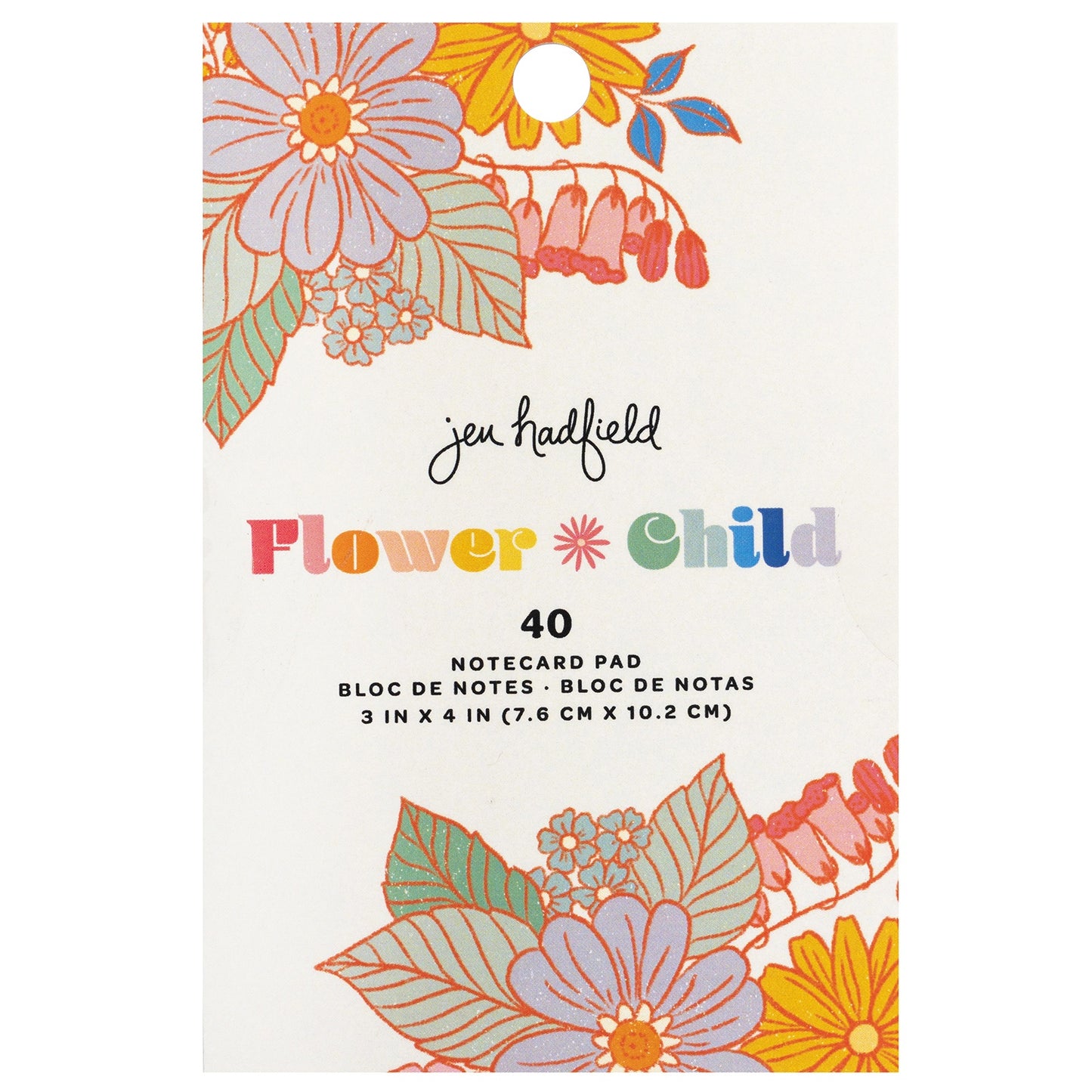 Jen Hadfield Flower Child Notecards 3"X4" 40/Pkg-W/Silver Holographic Foil