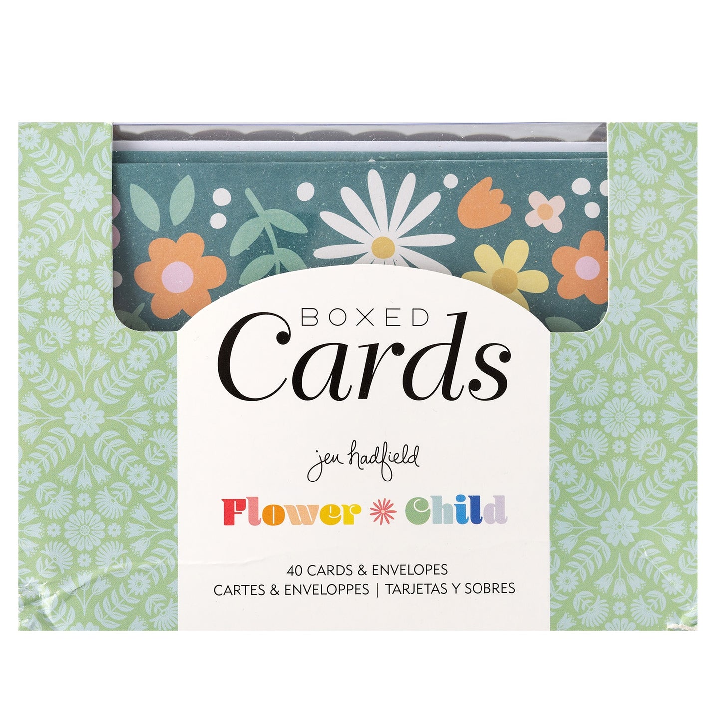 American Crafts A2 Cards W/Envelopes (4.375"X5.75") 40/Box-Jen Hadfield Flower Child