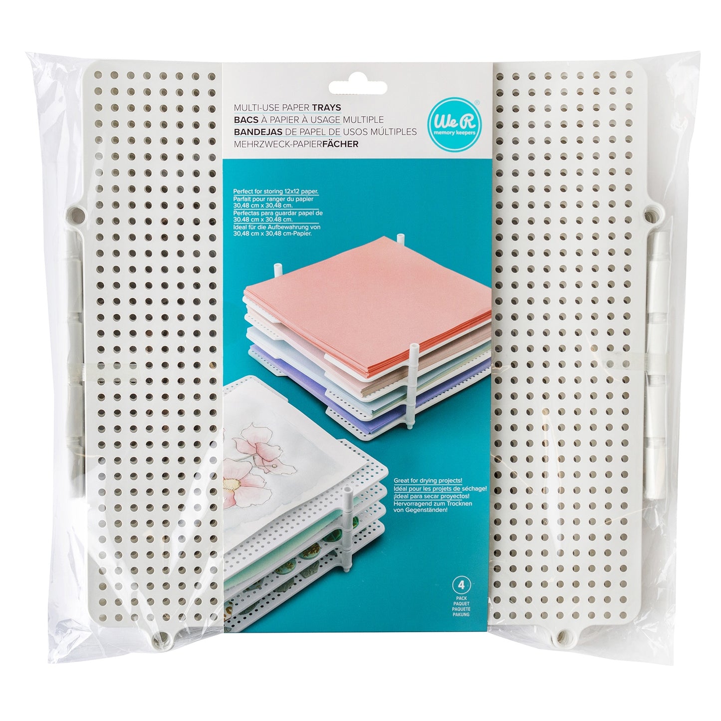 We R Memory Keepers Multi-Use Paper Trays 4/Pkg-White 12"X12"