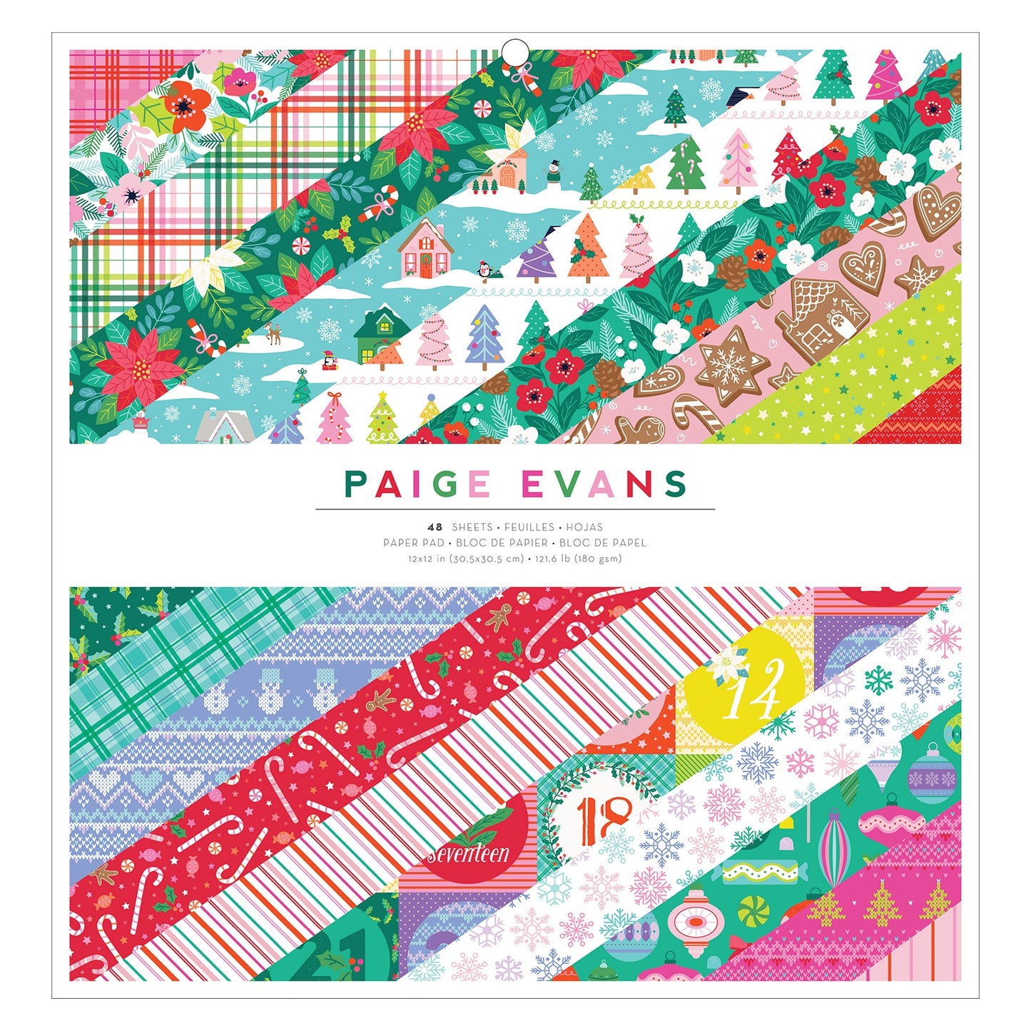 American Crafts Single-Sided Paper Pad 12"X12" 48/Pkg-Paige Evans Sugarplum Wishes