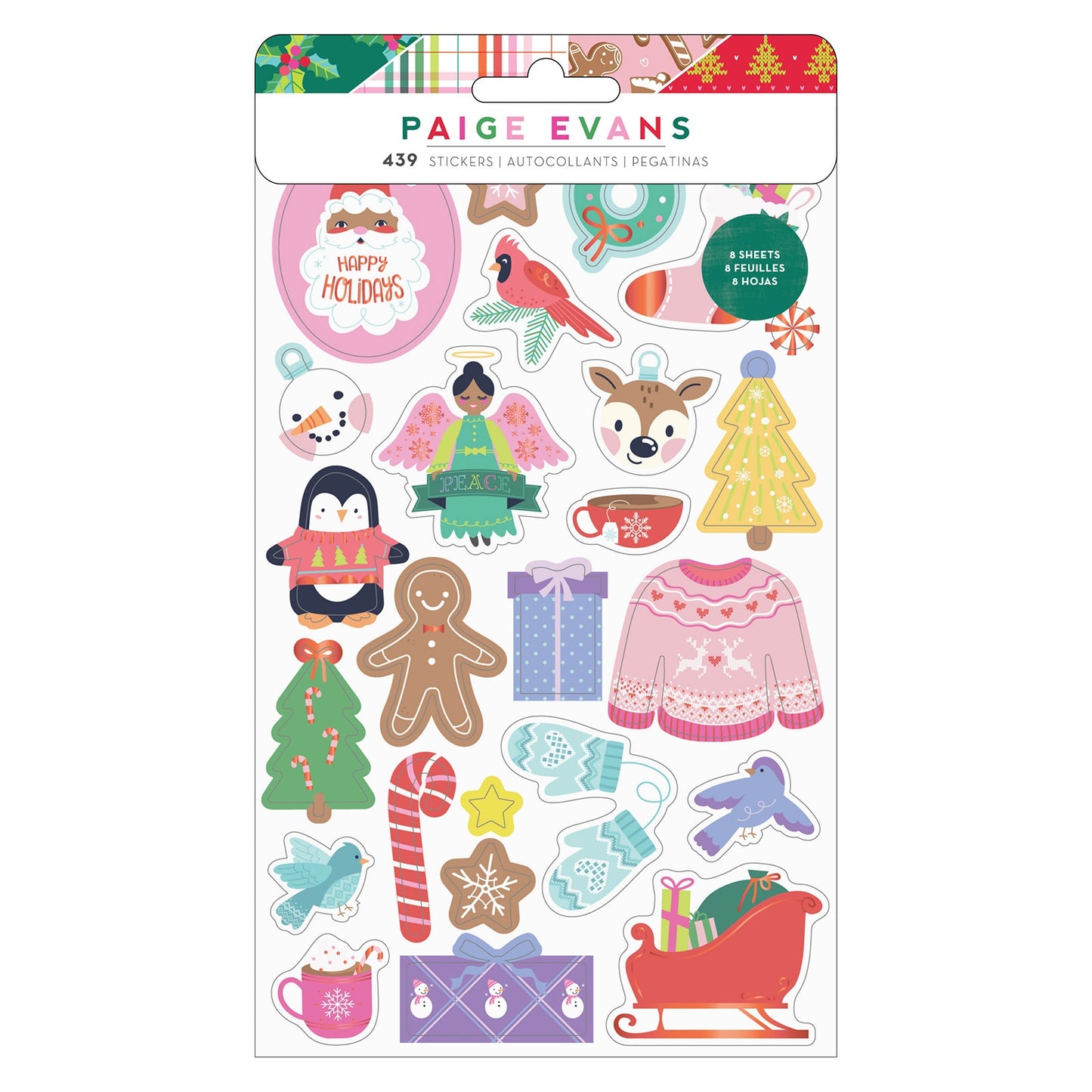 Paige Evans Sugarplum Wishes Sticker Book 8/Sheets-W/Red Foil & Silver Glitter Accents