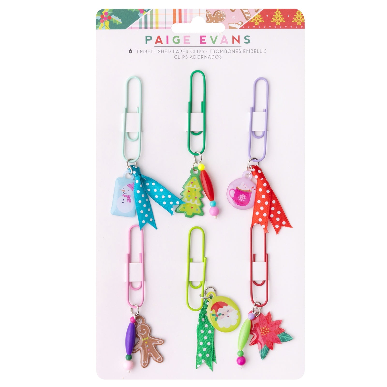 Paige Evans Sugarplum Wishes Paper Clip Charms, 6 Pack