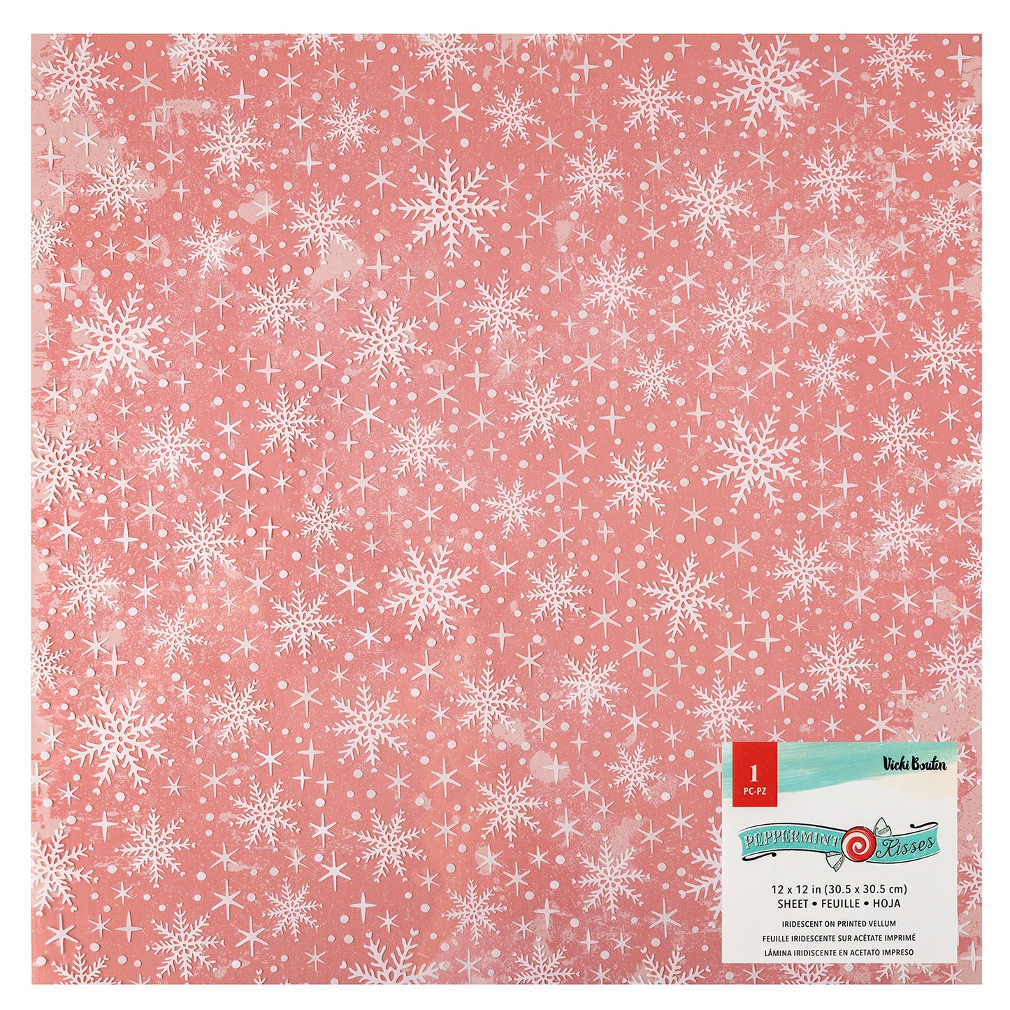 Vicki Boutin Peppermint Kisses Specialty Paper 12"X12"-Iridescent Foiled Vellum