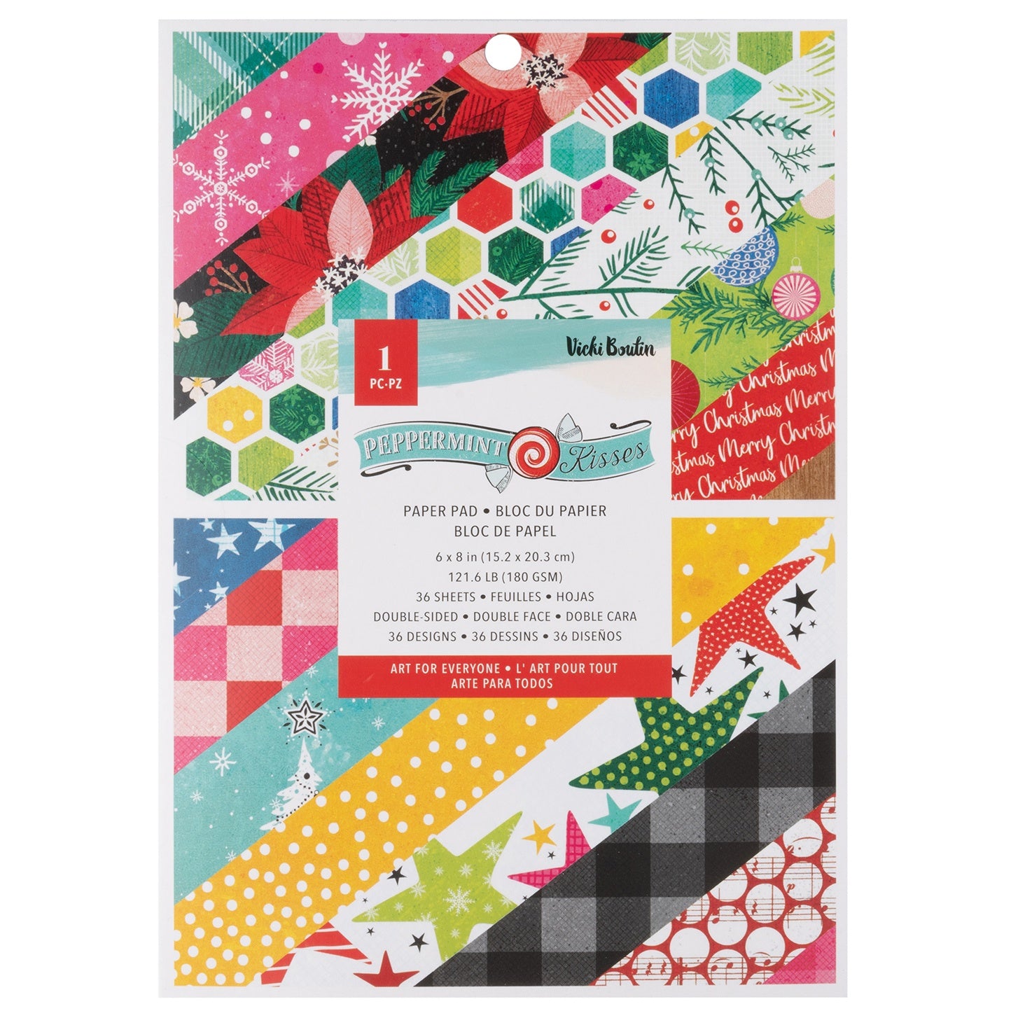 American Crafts Double-Sided Paper Pad 6"X8" 36/Pkg-Vicki Boutin Peppermint Kisses
