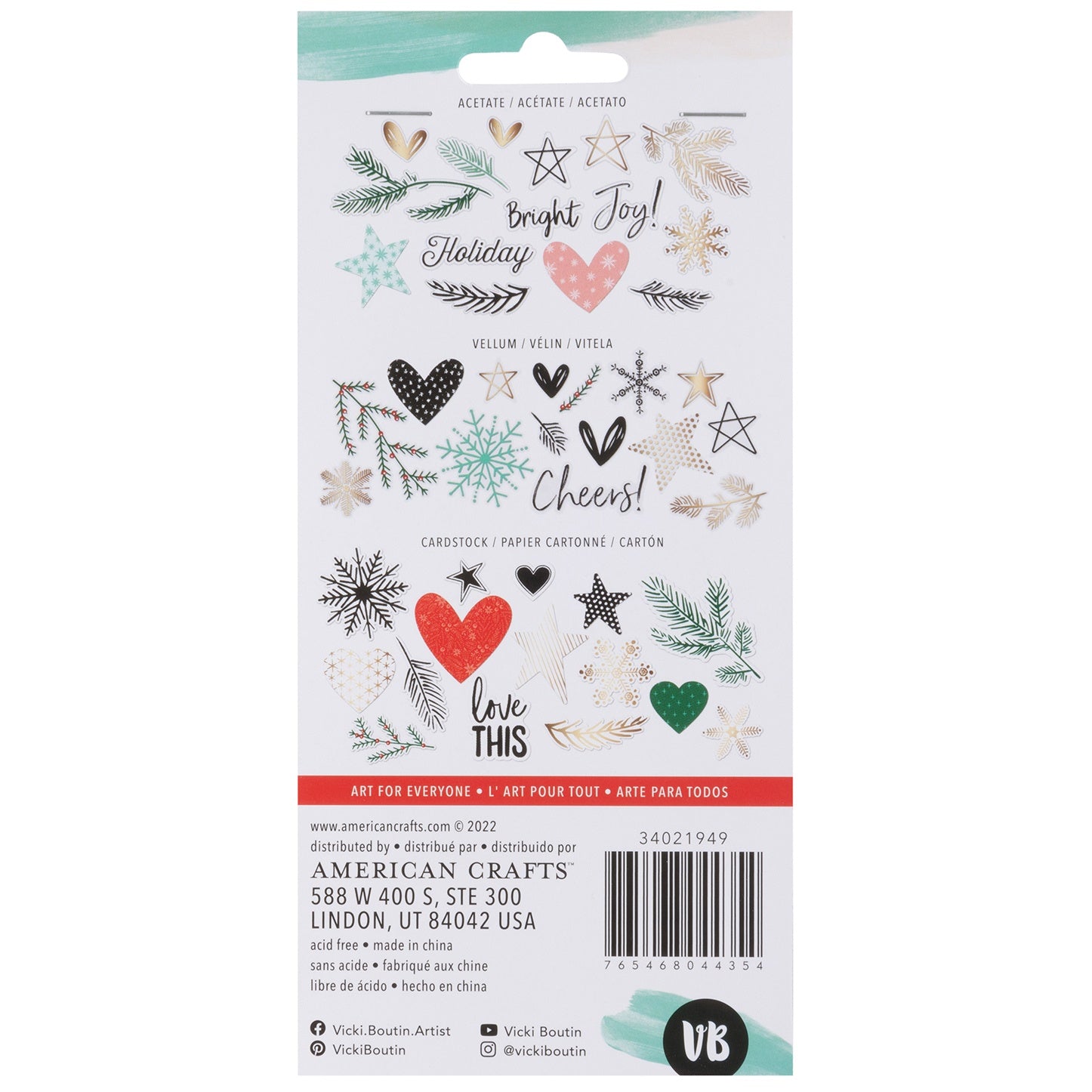 Vicki Boutin Peppermint Kisses Die Cuts Goodie Bag, 45 pcs