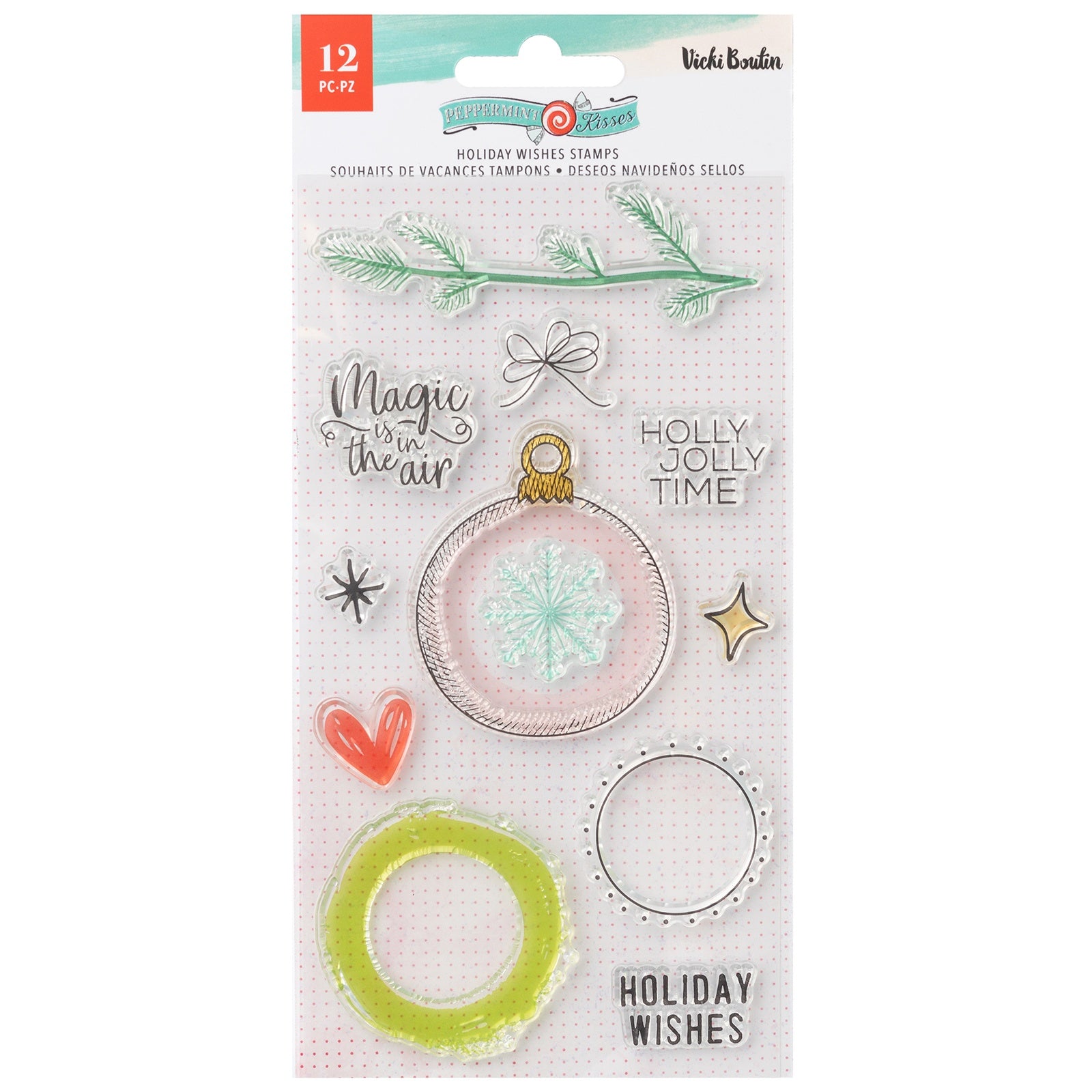 Vicki Boutin Peppermint Kisses Clear Stamps - 11 Pack