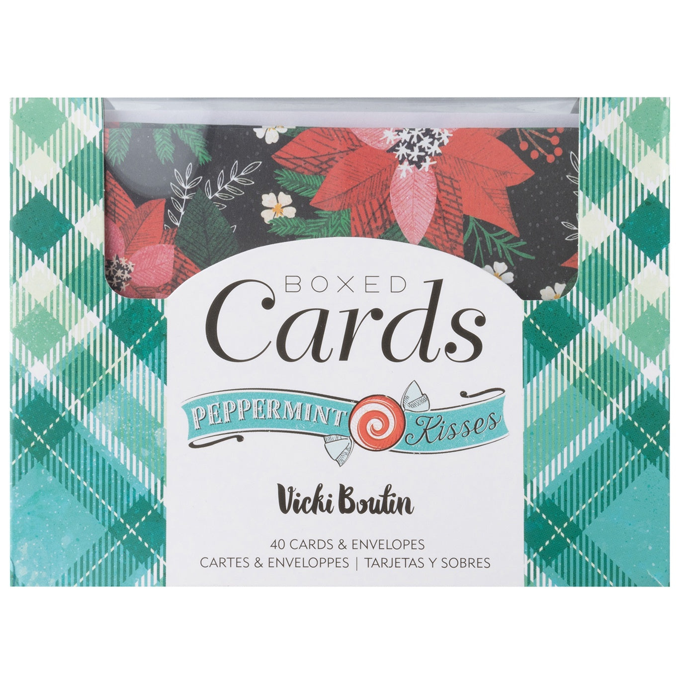 American Crafts A2 Cards W/Envelopes (4.375"X5.75") 40/Box-Vicki Boutin Peppermint Kisses