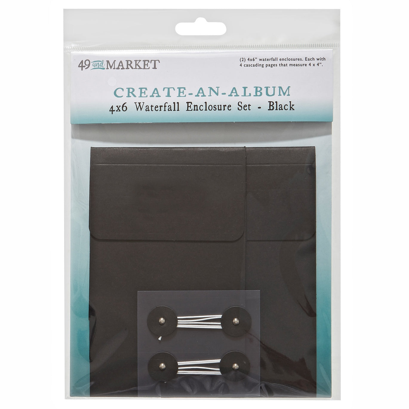 49 And Market Create-An-Album Black 4x6" Waterfall Enclosure Set