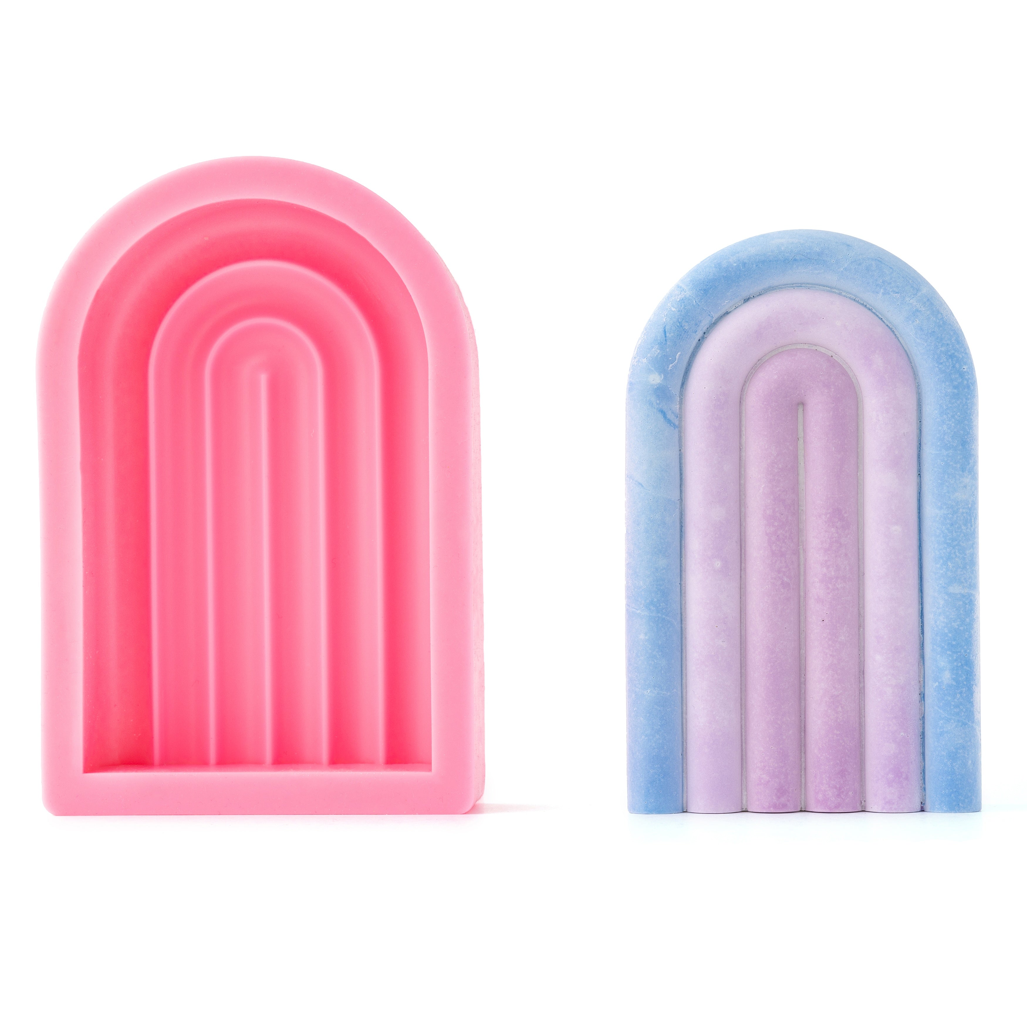 AC Color Pour Stone Resin Rainbow Coaster Silicone Mold