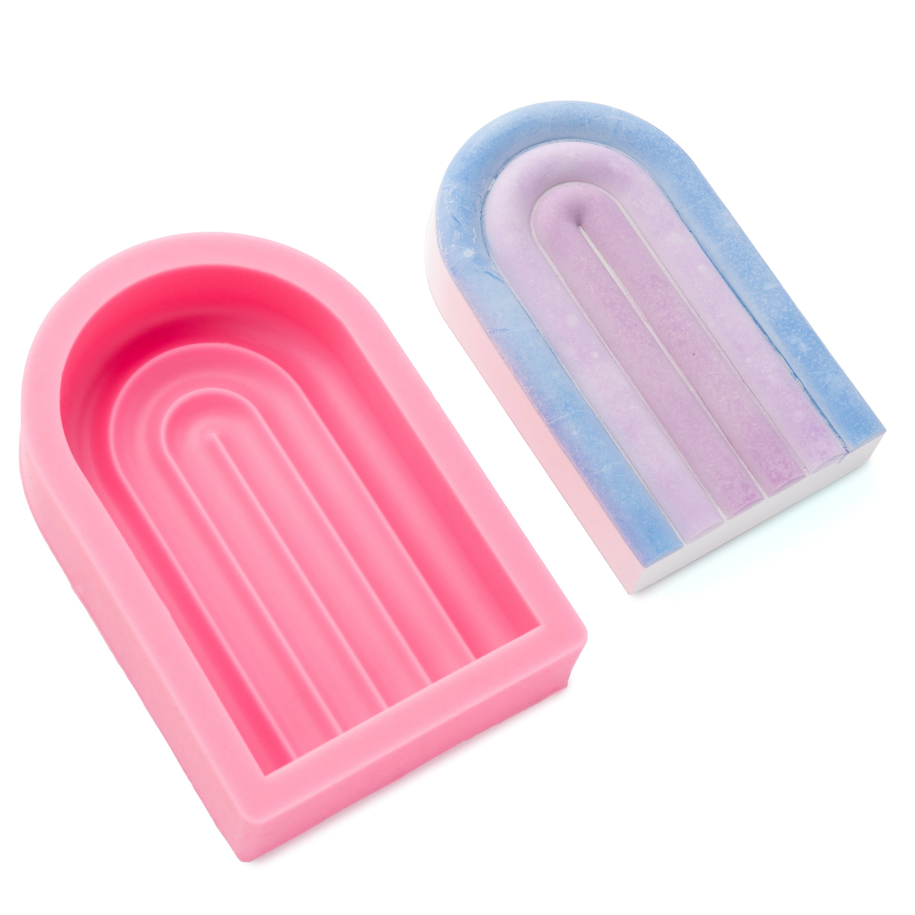 AC Color Pour Stone Resin Rainbow Coaster Silicone Mold