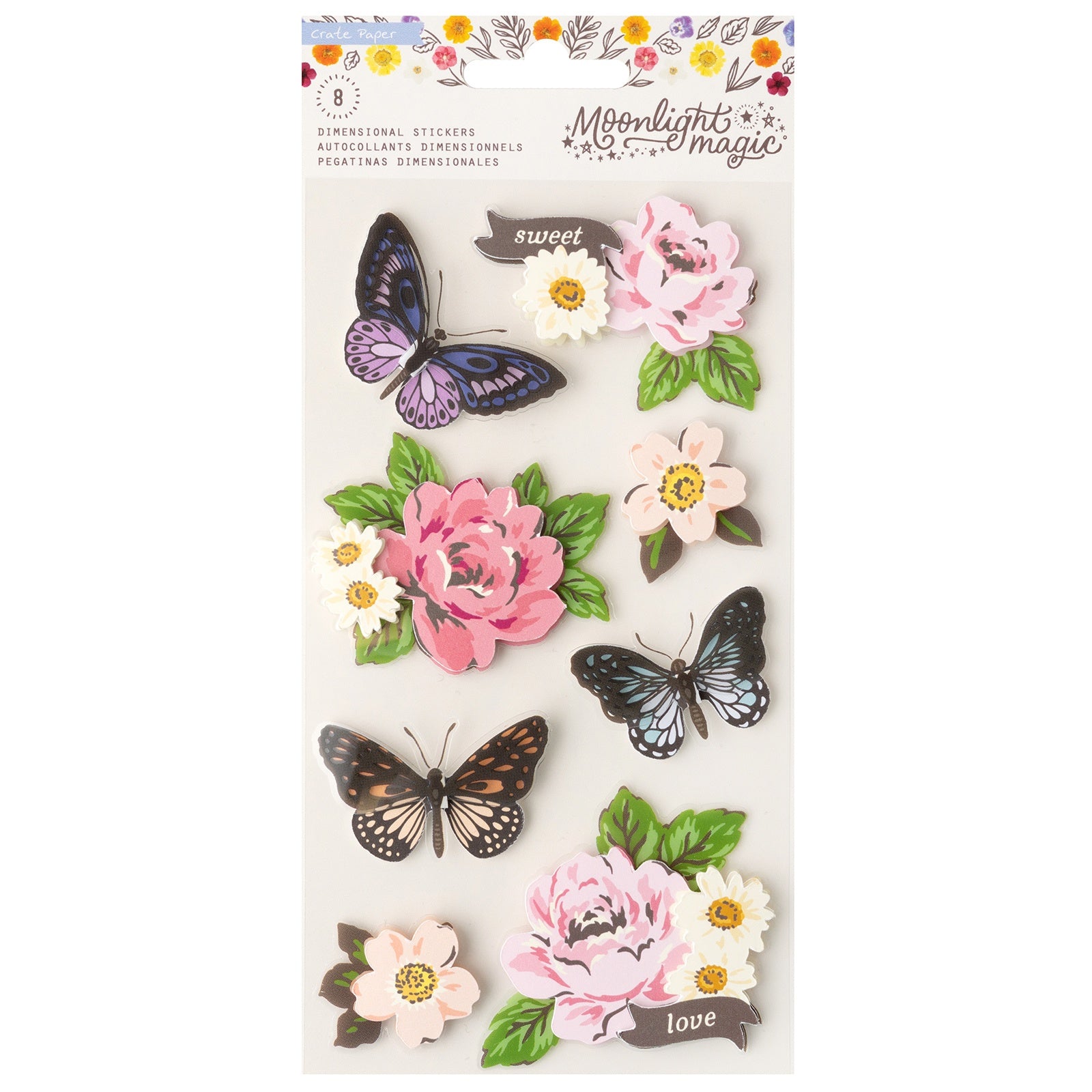 Crate Paper Moonlight Magic Dimensional Stickers Pack