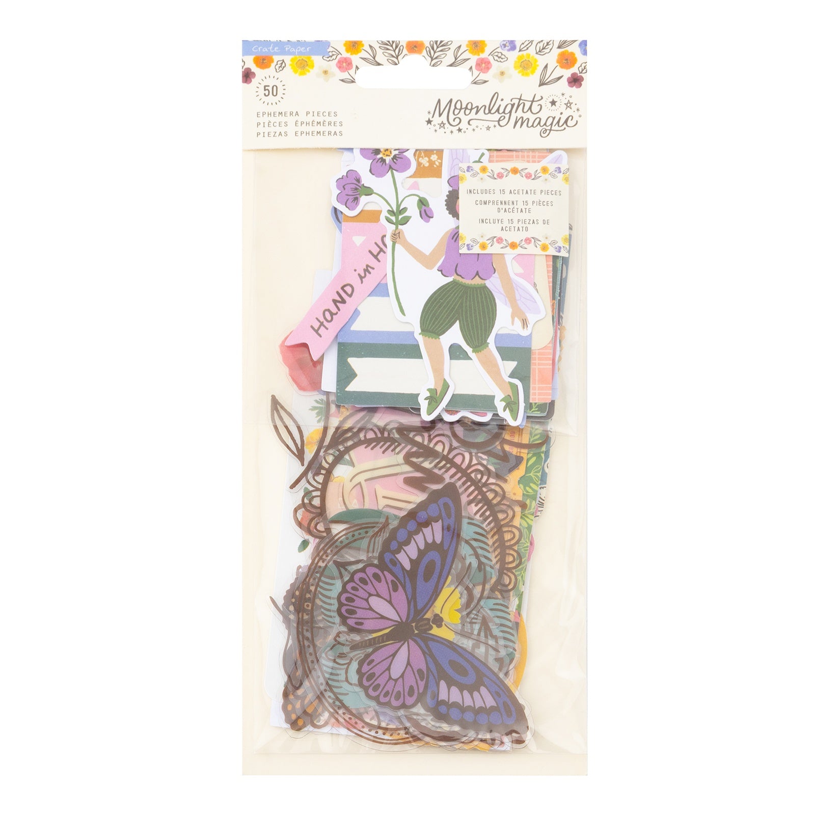 Crate Paper Moonlight Magic Ephemera Journaling Acetate Die Cuts