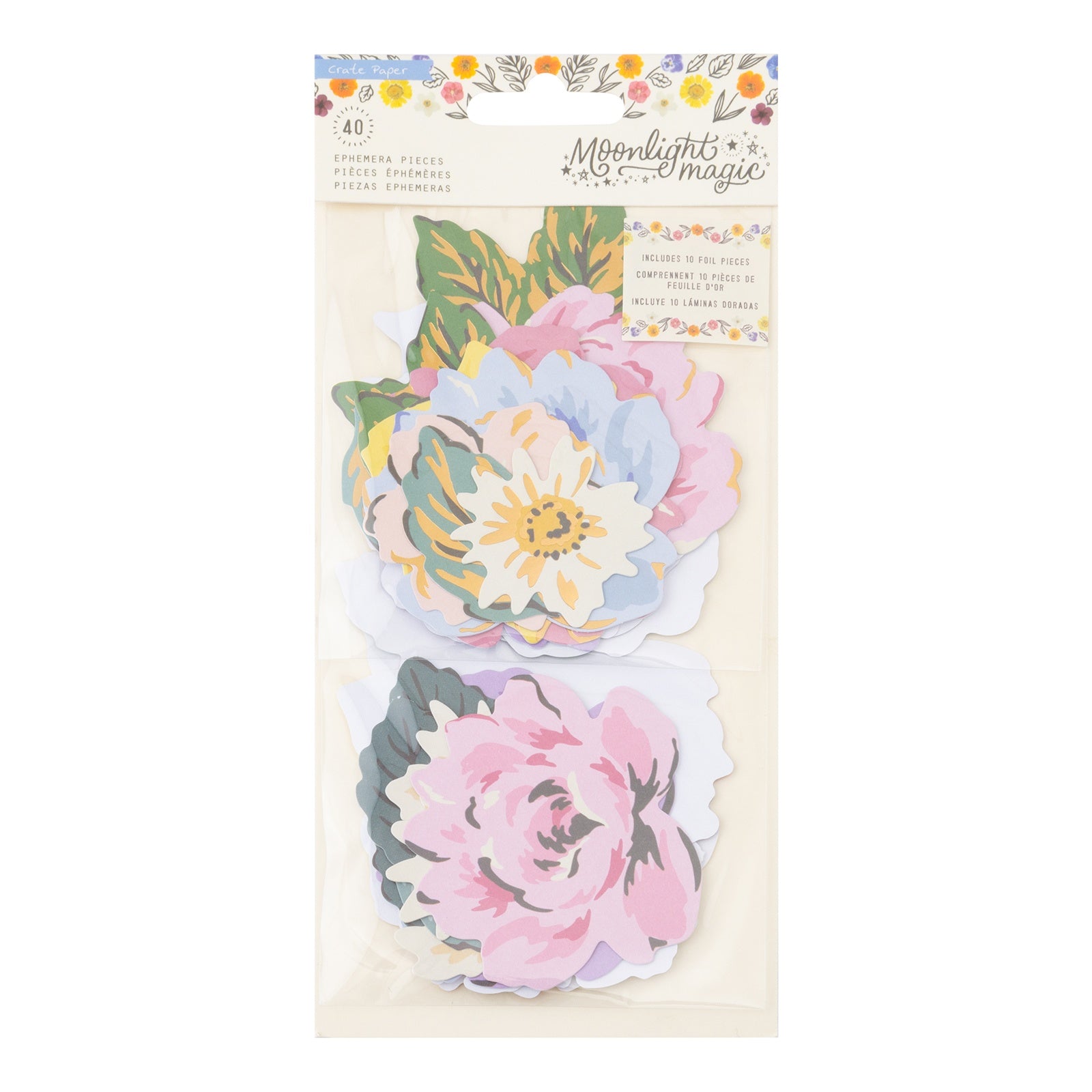 Crate Paper Moonlight Magic Ephemera Floral Die Cuts