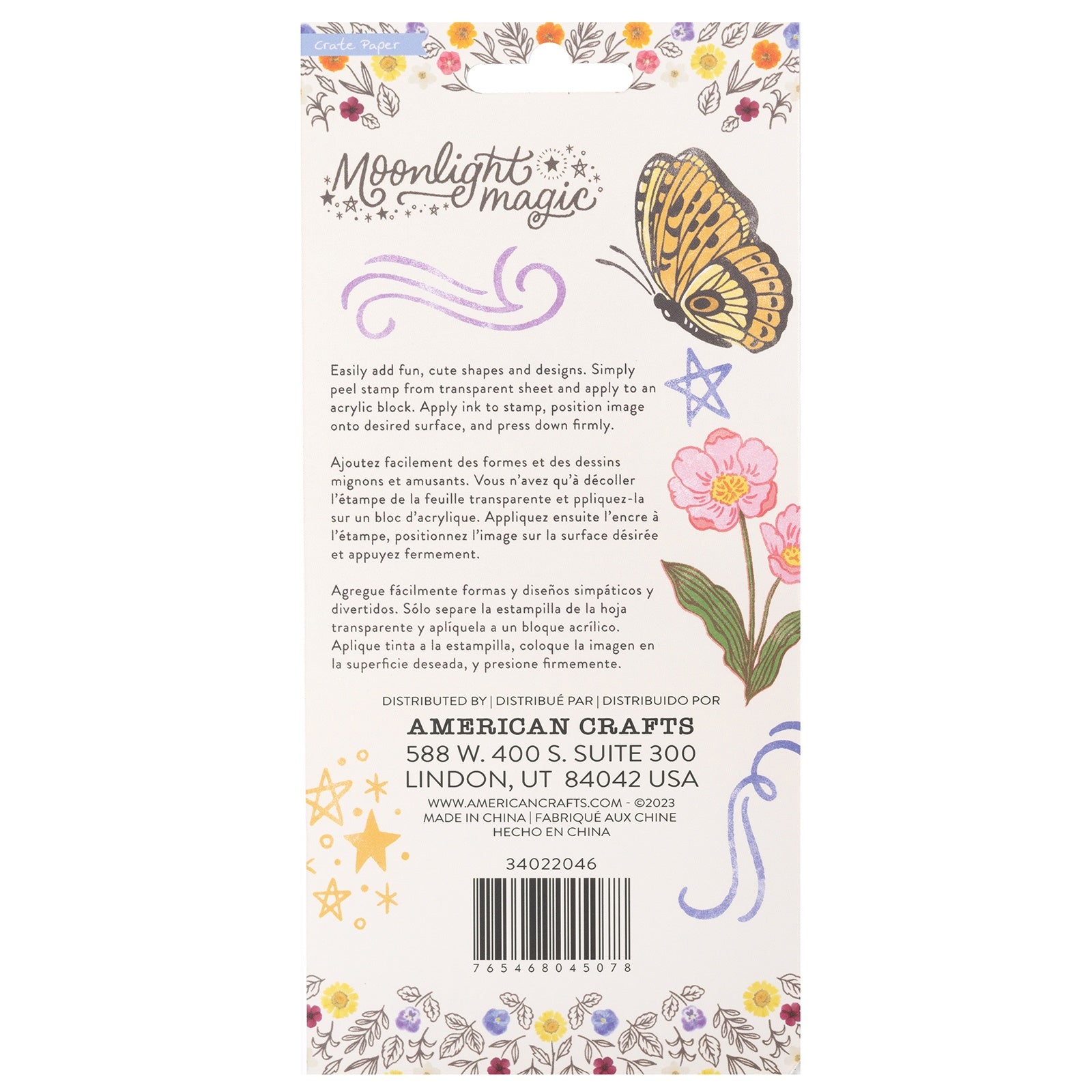 Crate Paper Moonlight Magic Clear Stamp Set