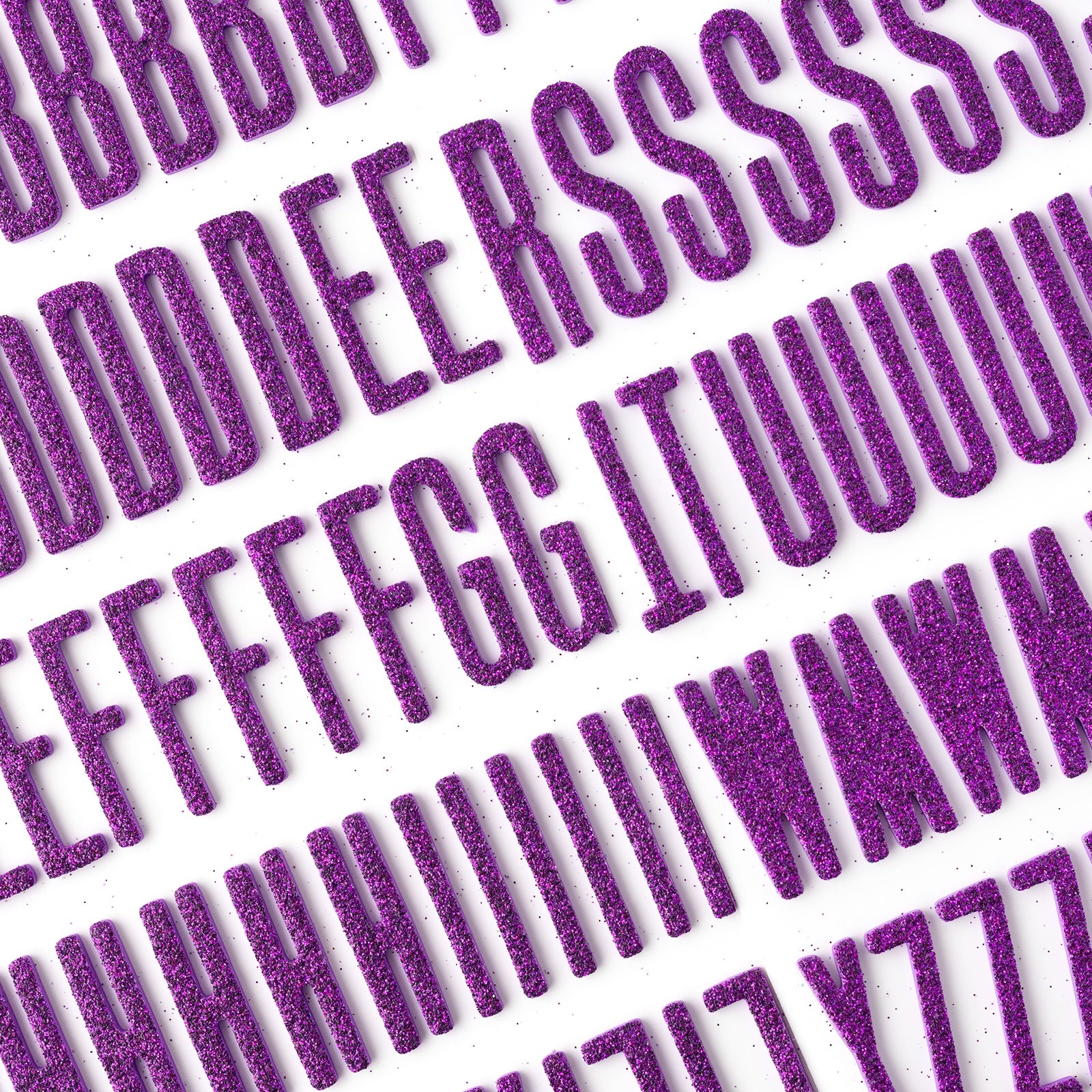 Shimelle Main Character Energy Thickers Purple Glitter Alphabet Stickers, 188 pcs