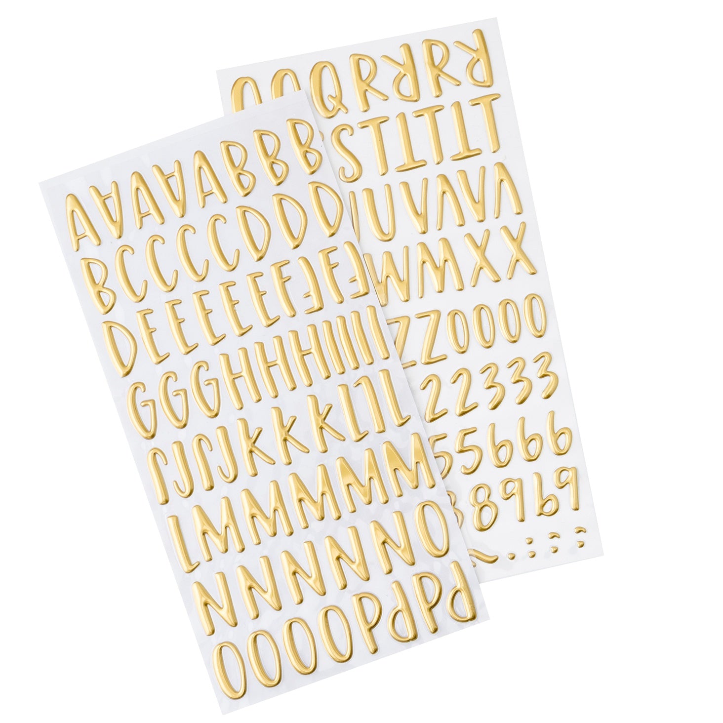 American Crafts Farmstead Harvest Thickers Stickers - Alpha - Gold Foil Puffy, 148 Pieces